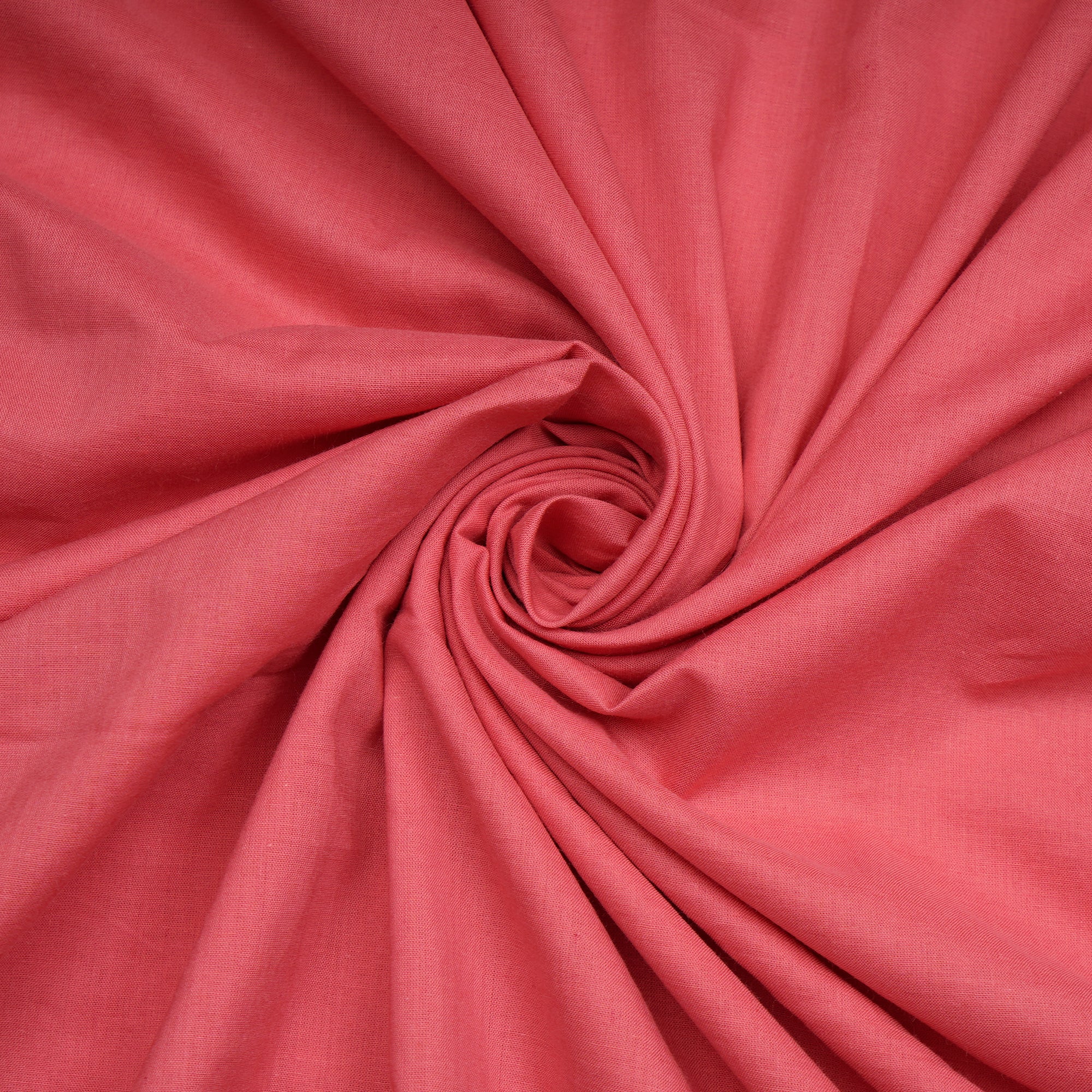 (Pre-Cut 2.65 Mtr)Sun Kissed Coral Piece Dyed Plain Cotton Cambric Fabric