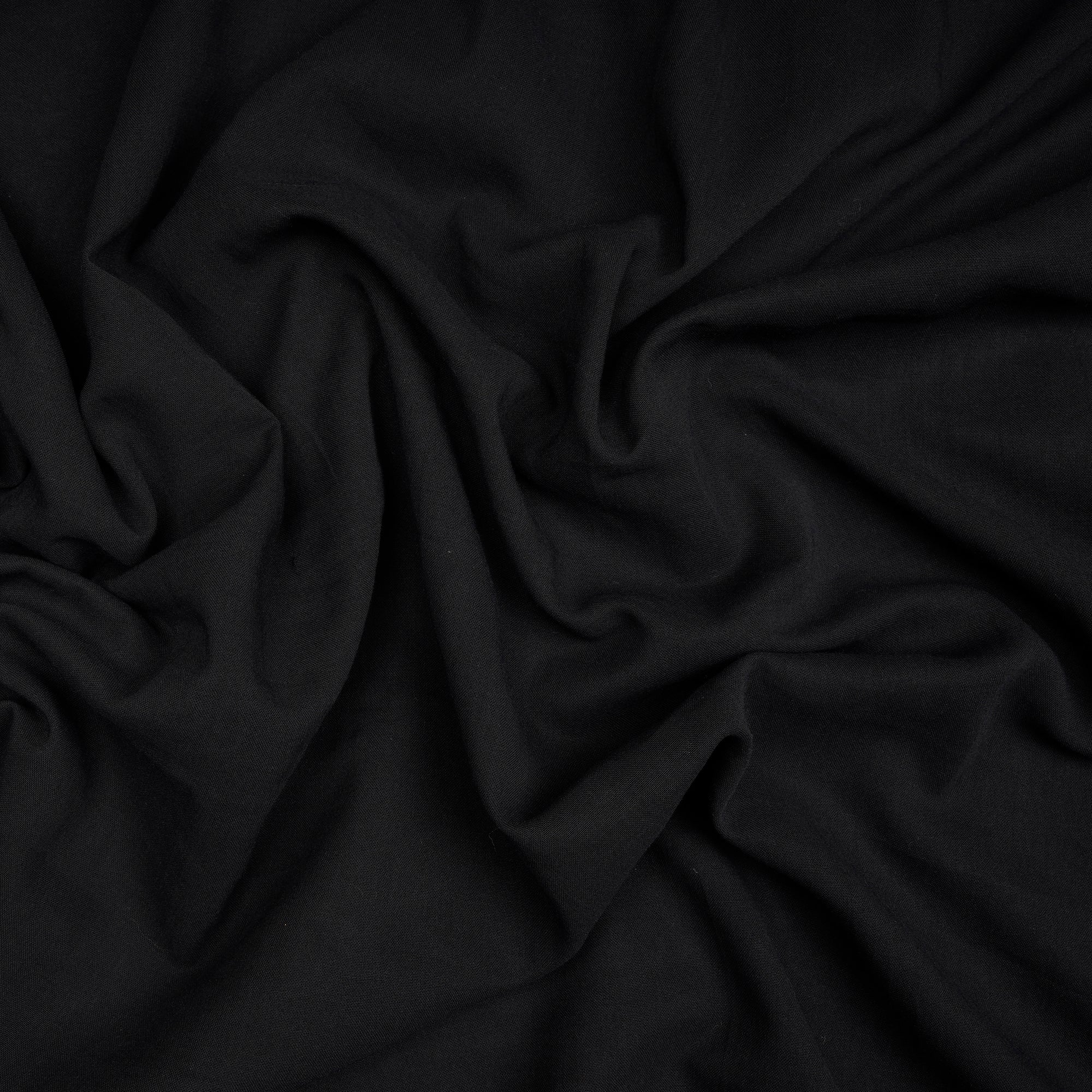 (Pre-Cut 2.00 Mtr)Black Piece Dyed High Twist 2x2 Cotton Voile Fabric