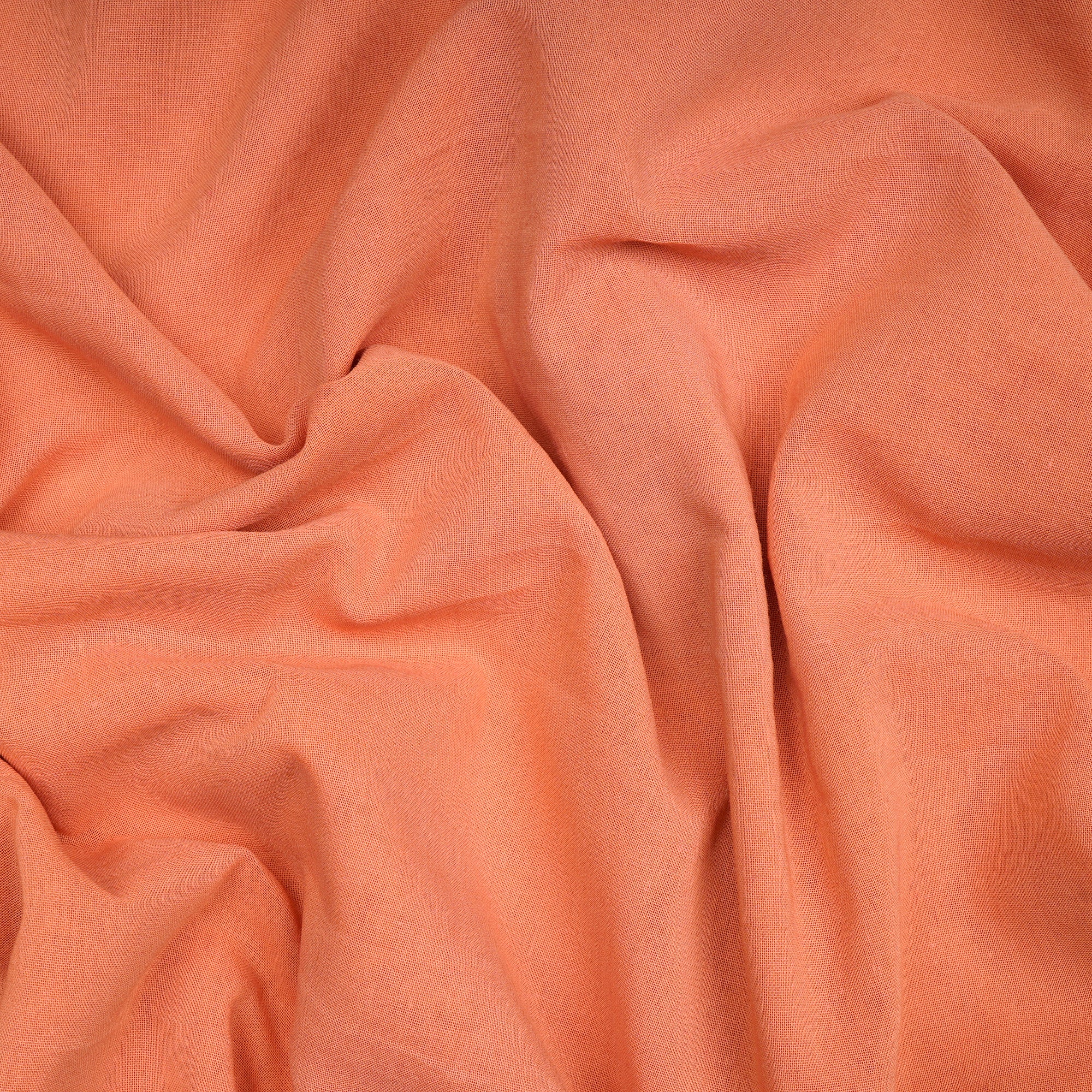 (Pre-Cut 2.30 Mtr)Peach Piece Dyed Plain Cotton Fabric