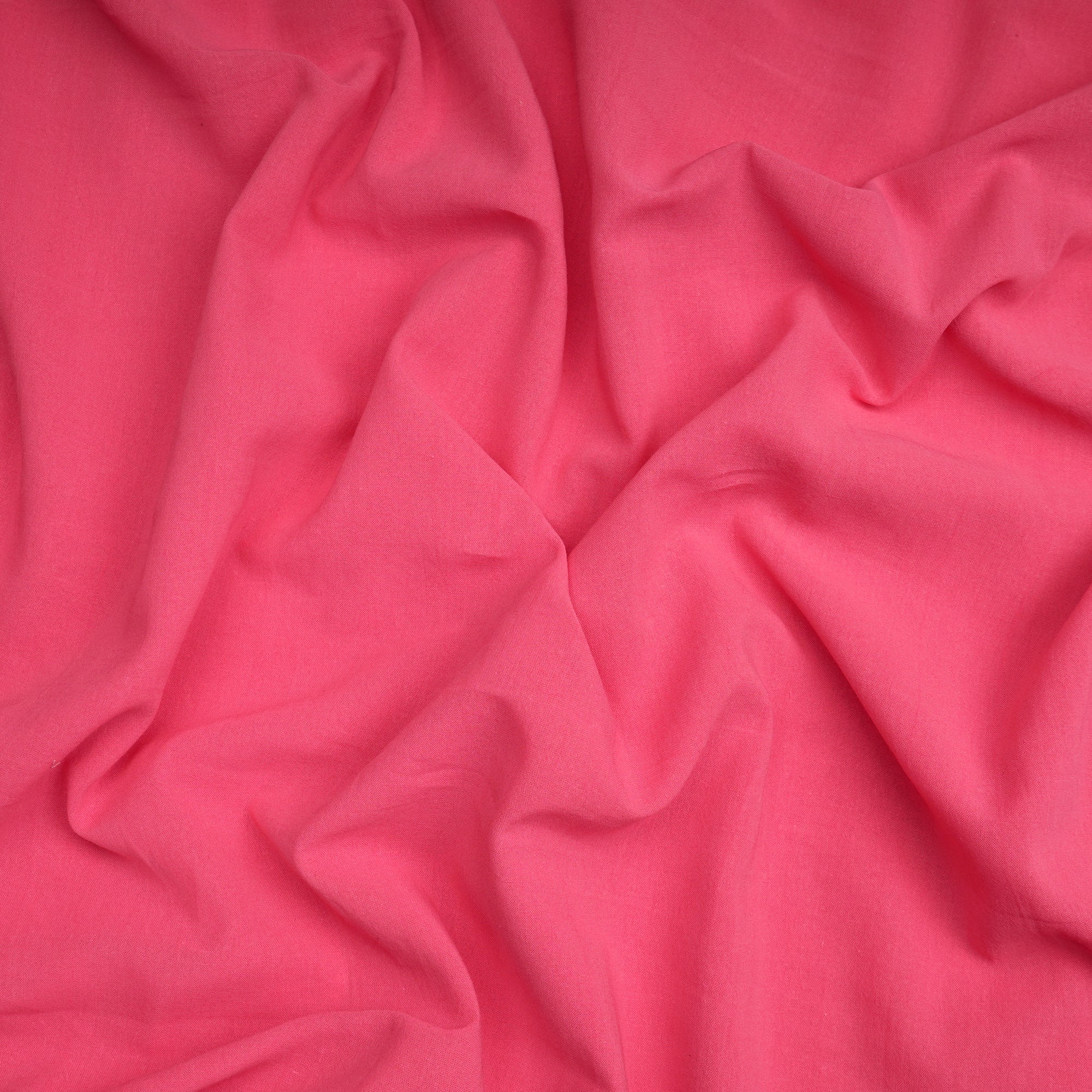 (Pre-Cut 2.60 Mtr)Hot Pink Piece Dyed Plain High Twist Cotton Voile Fabric