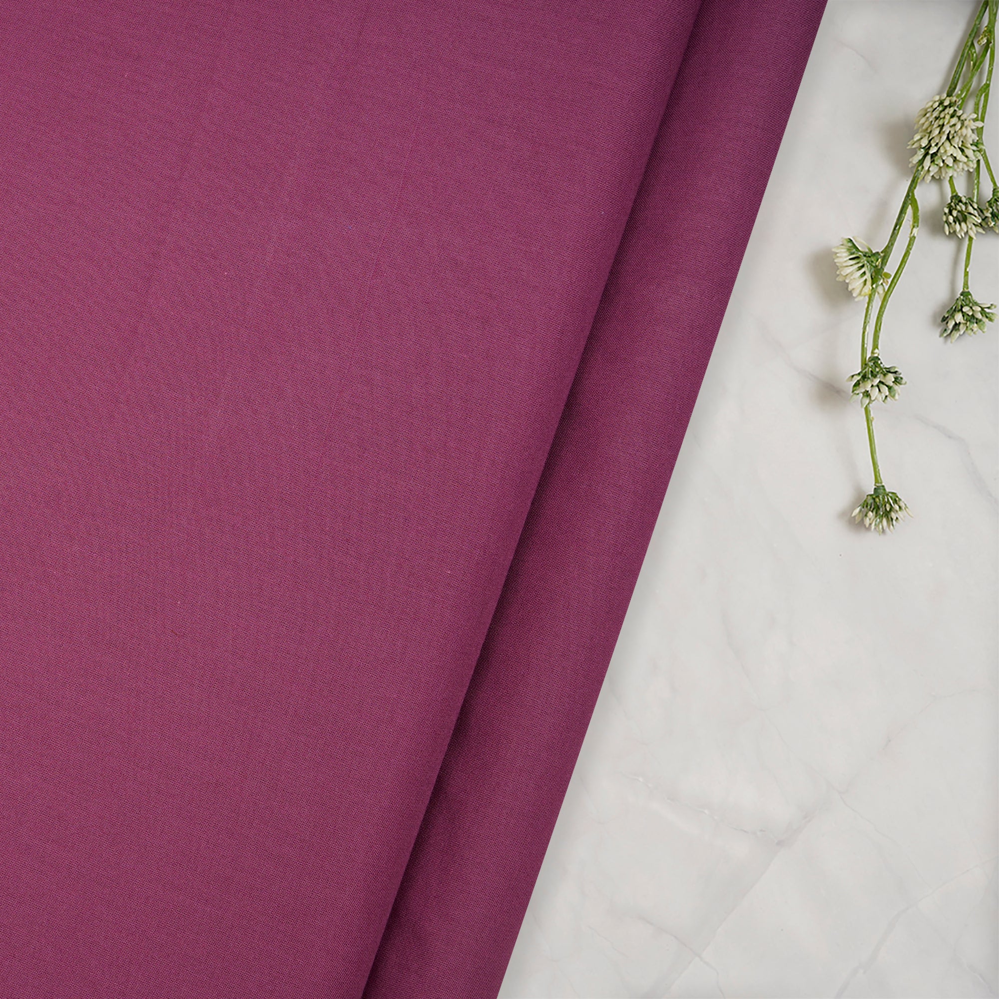 (Pre-Cut 2.75 Mtr)Purple Piece Dyed Plain Cotton Fabric