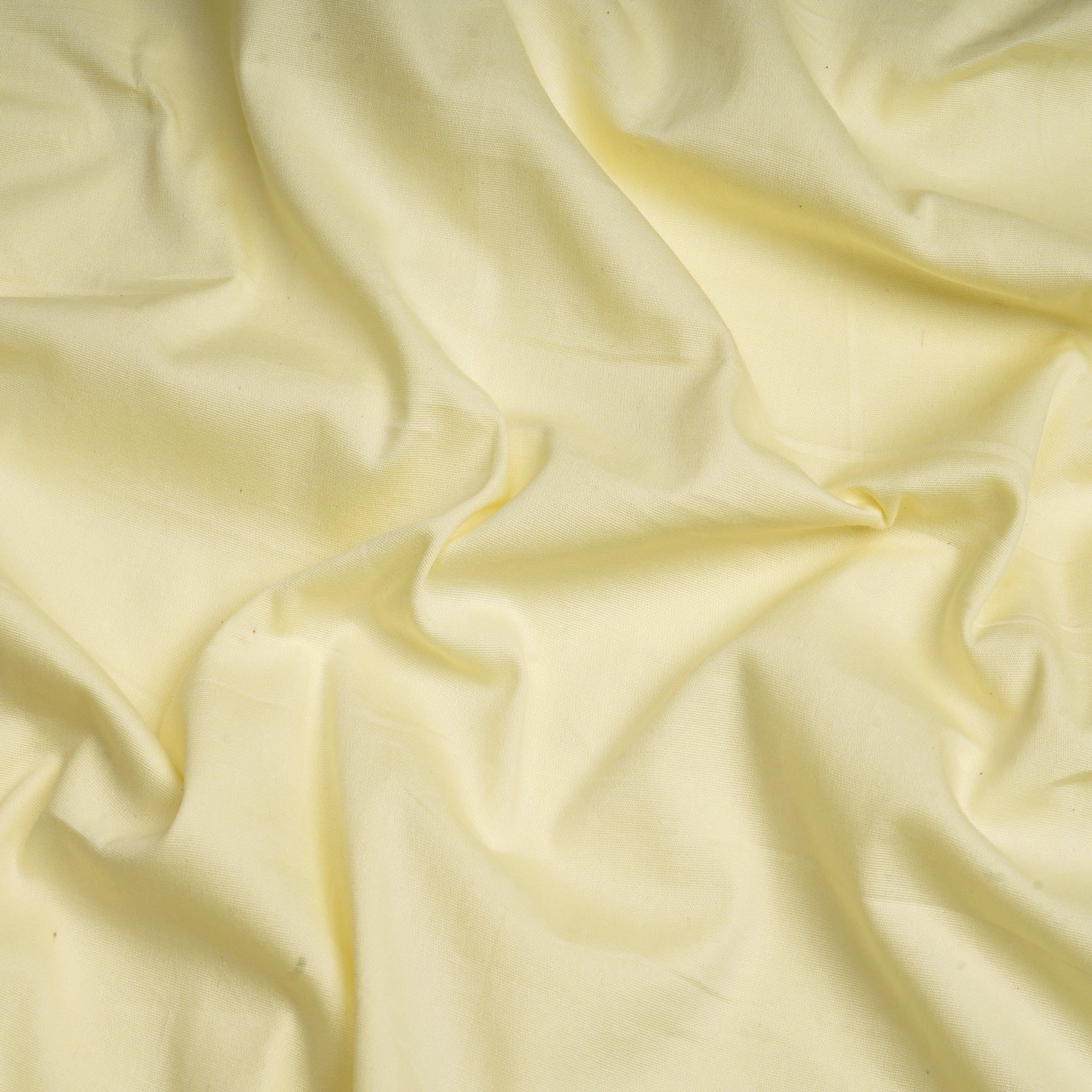 (Pre-Cut 2.10 Mtr)Light Yellow Color Cotton Poplin Lycra Fabric