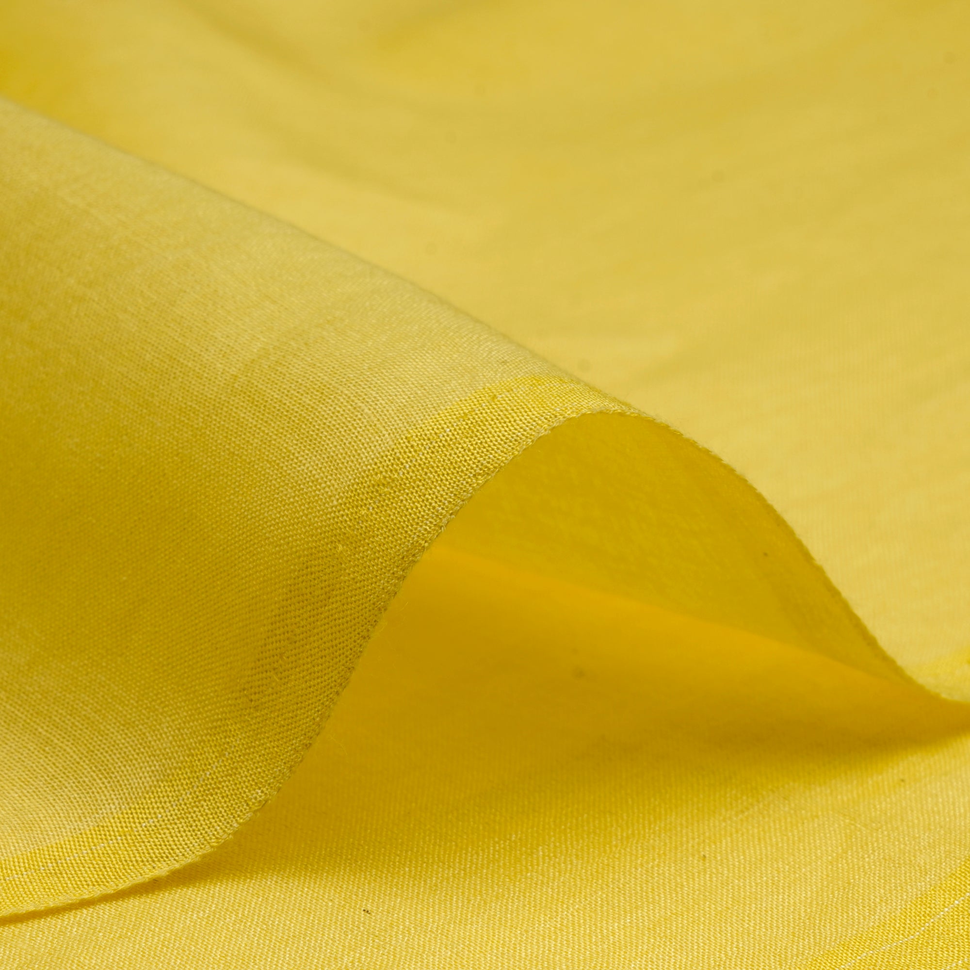 (Pre-Cut 0.90 Mtr)YellowTail Piece Dyed Plain Tusser Chanderi Fabric