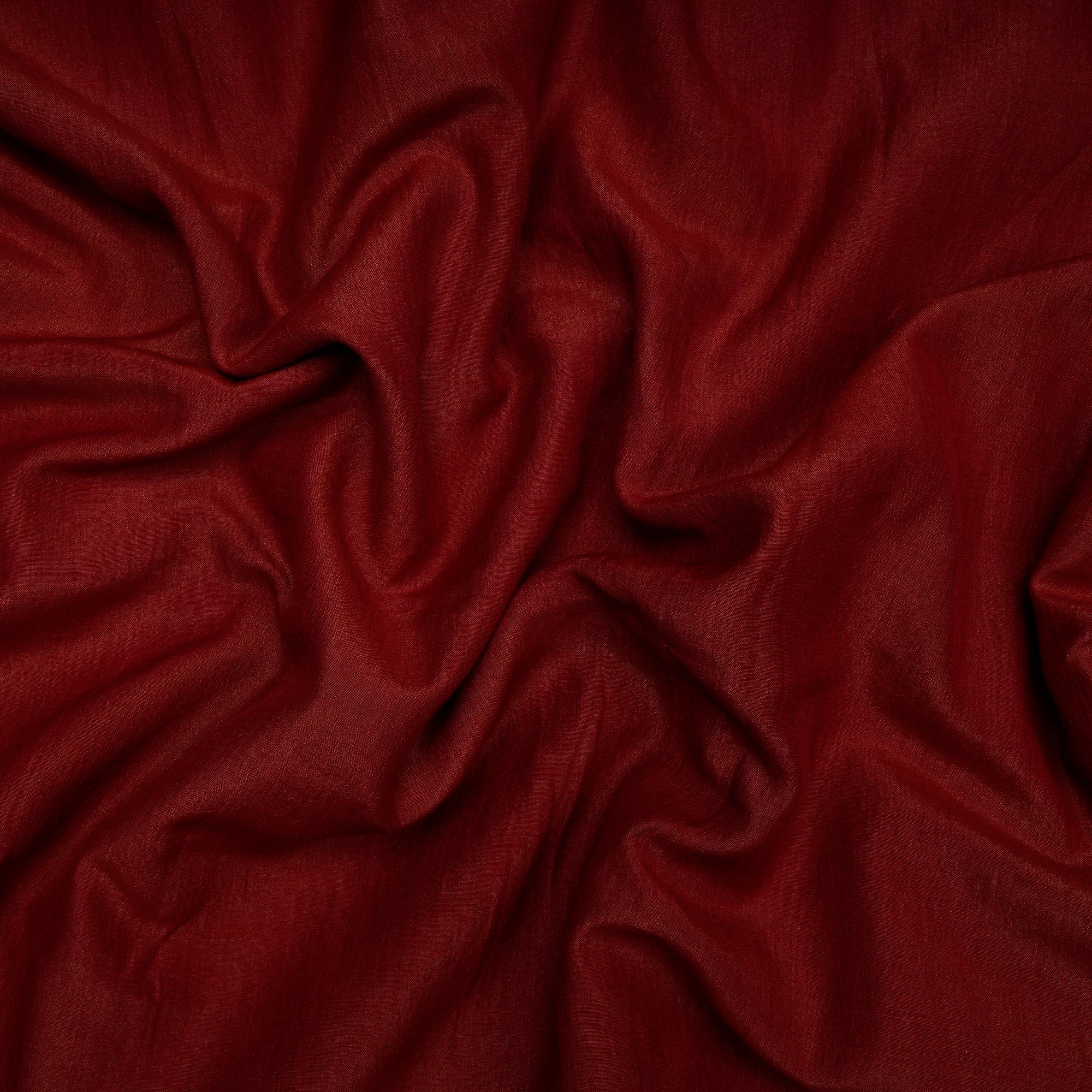 (Pre-Cut 2.90 Mtr)Mud Red Piece Dyed Tussar Chanderi Fabric