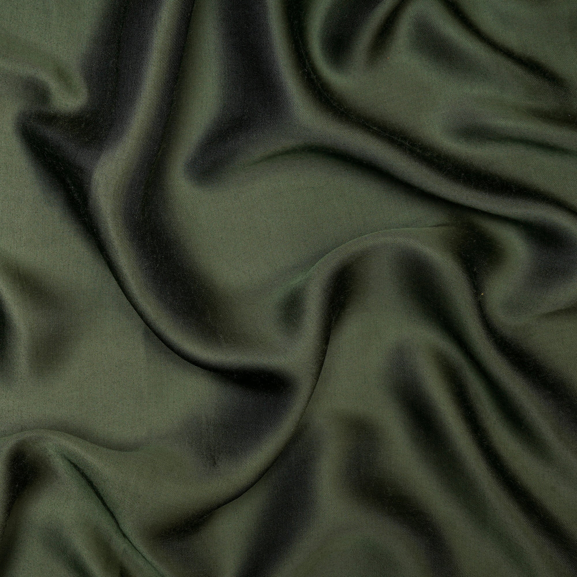 (Pre Cut 0.80 Mtr ) Military Green Modal Satin Fabric