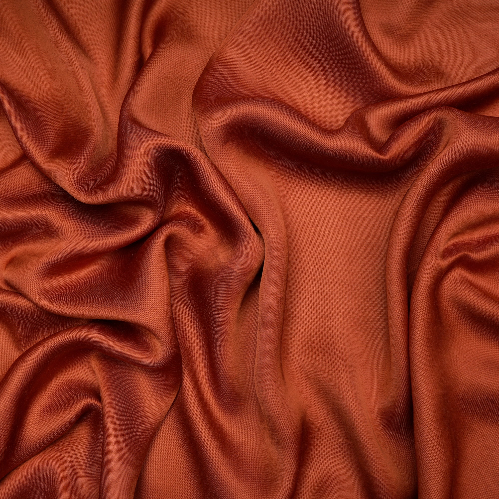 (Pre-Cut 1.35 Mtr)Mecca Orange Plain Bemberg Modal Satin Fabric