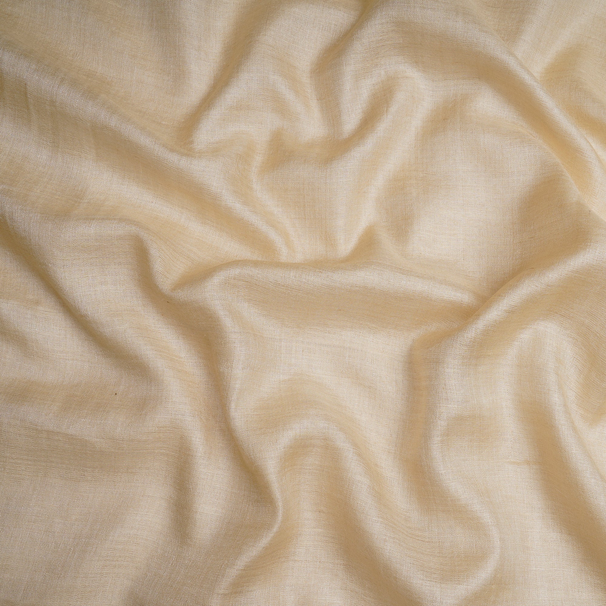 (Pre-Cut 2.40 Mtr)Cream Piece Dyed Plain Silk Fabric