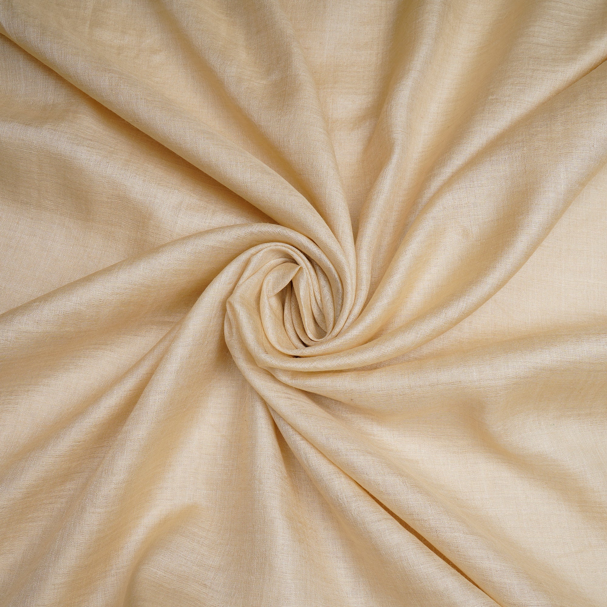 (Pre-Cut 2.40 Mtr)Cream Piece Dyed Plain Silk Fabric