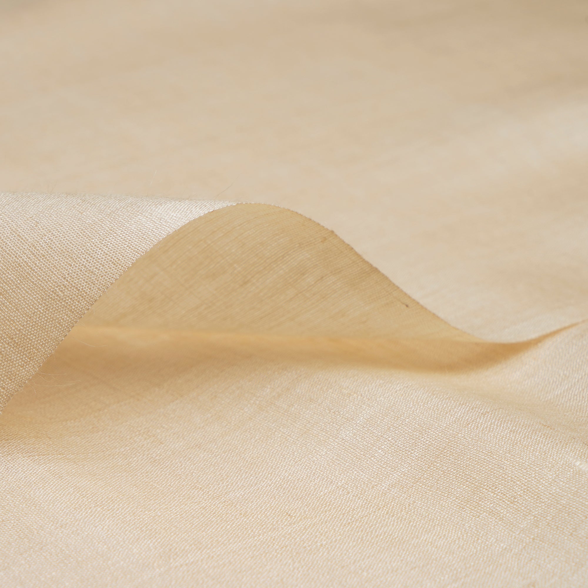 (Pre-Cut 2.40 Mtr)Cream Piece Dyed Plain Silk Fabric