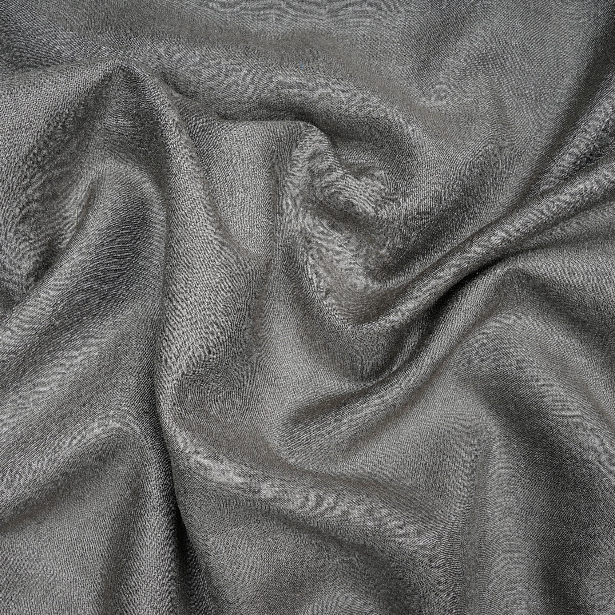 (Pre-Cut 3.00 Mtr)Grey Muga Silk Dyeable Fabric