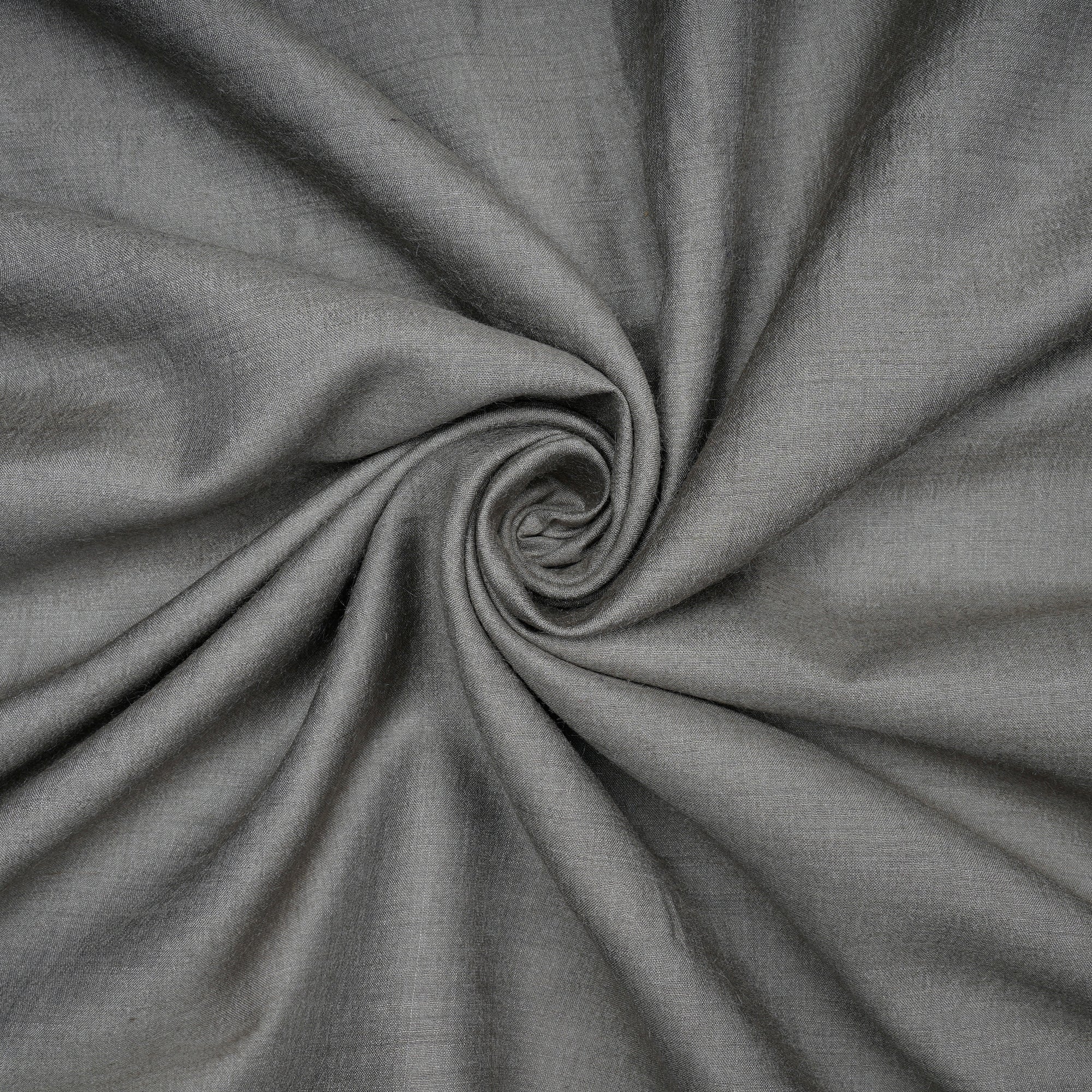 (Pre-Cut 3.00 Mtr)Grey Muga Silk Dyeable Fabric