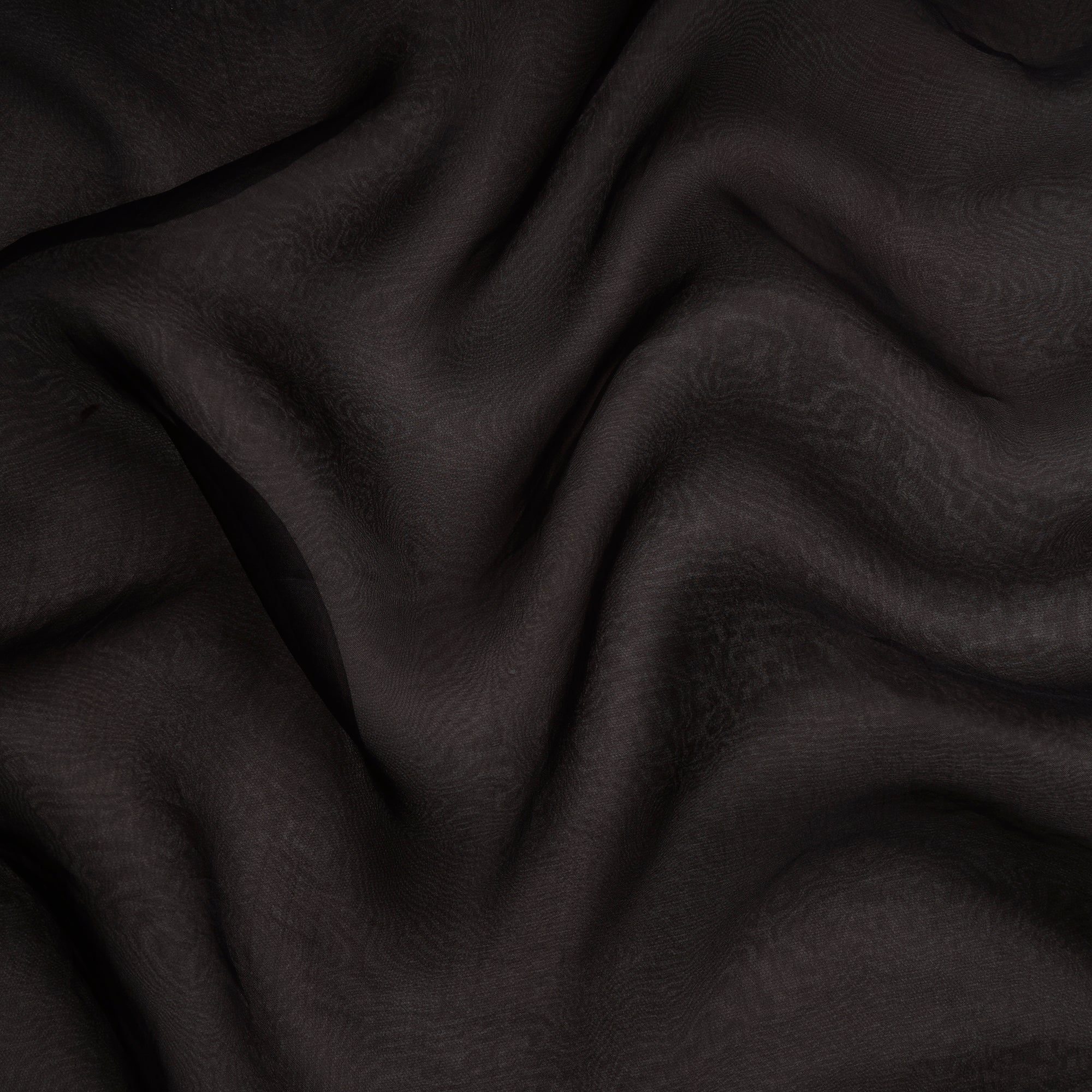 (Pre-Cut 2.00 Mtr)Brown Piece Dyed Plain Organza Fabric