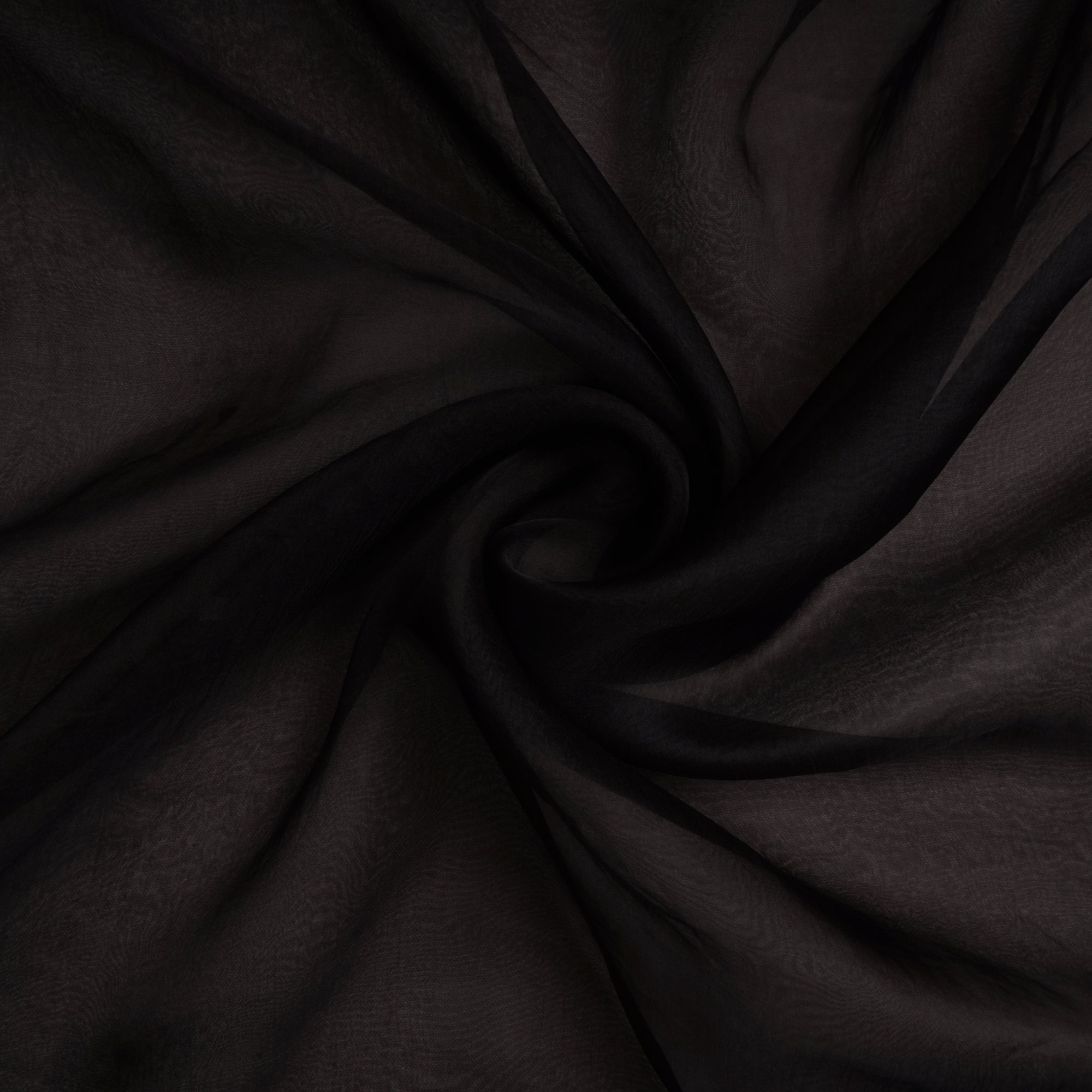 (Pre-Cut 2.00 Mtr)Brown Piece Dyed Plain Organza Fabric