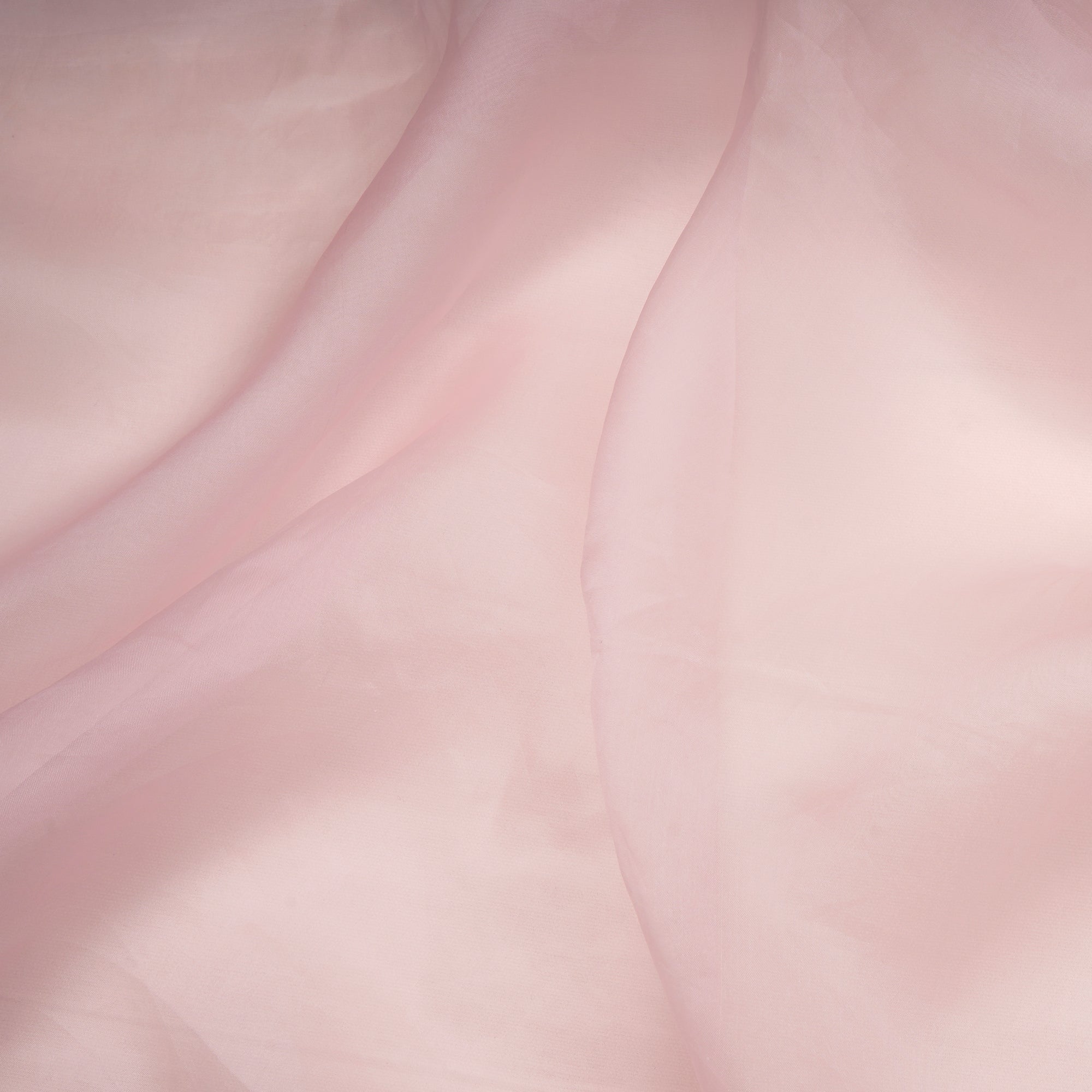 (Pre-Cut 2.45 Mtr)Light Pink Piece Dyed Plain Organza Silk Fabric