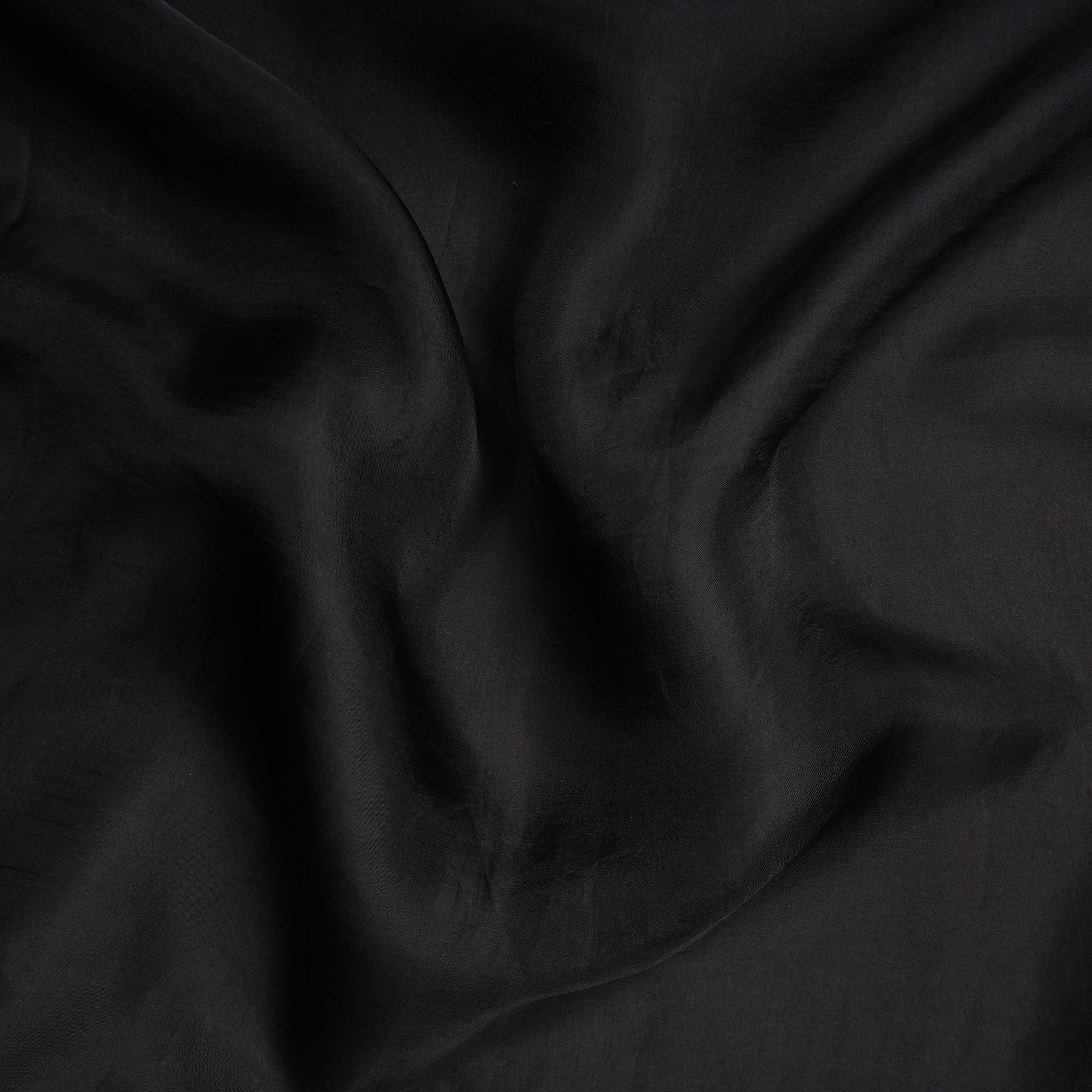 (Pre-Cut 4.60 Mtr)Black Piece Dyed Plain Organza Silk Fabric