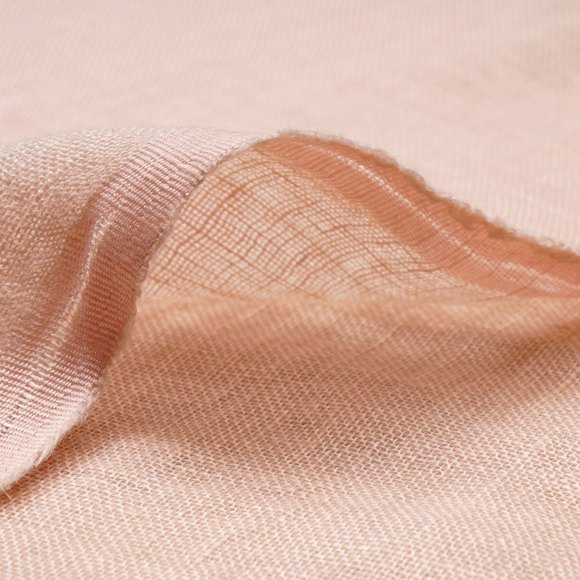 (Pre Cut 0.70 Mtr )Peachpuff Color Piece Dyed Gauge Linen Fabric