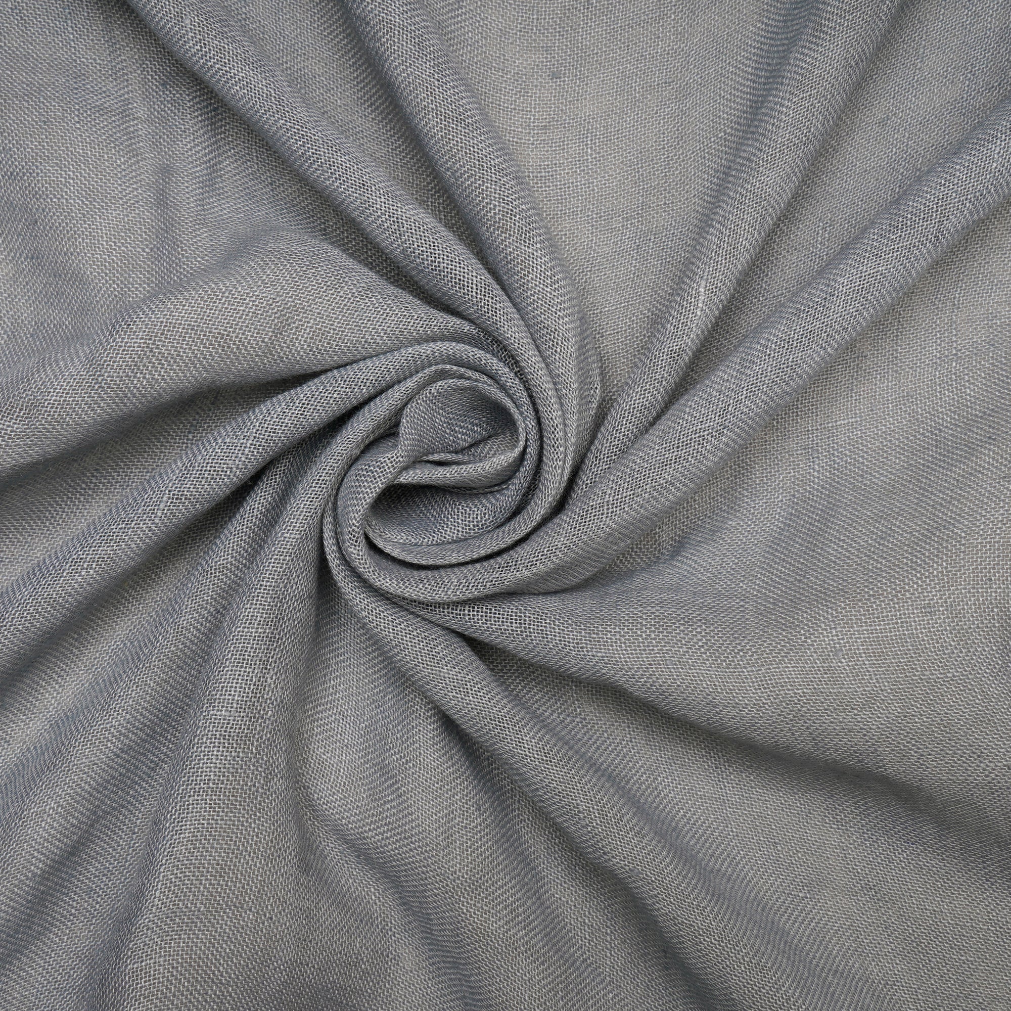 (Pre Cut 0.80 Mtr ) Grey Linen Fabric With Zari Border Fabric