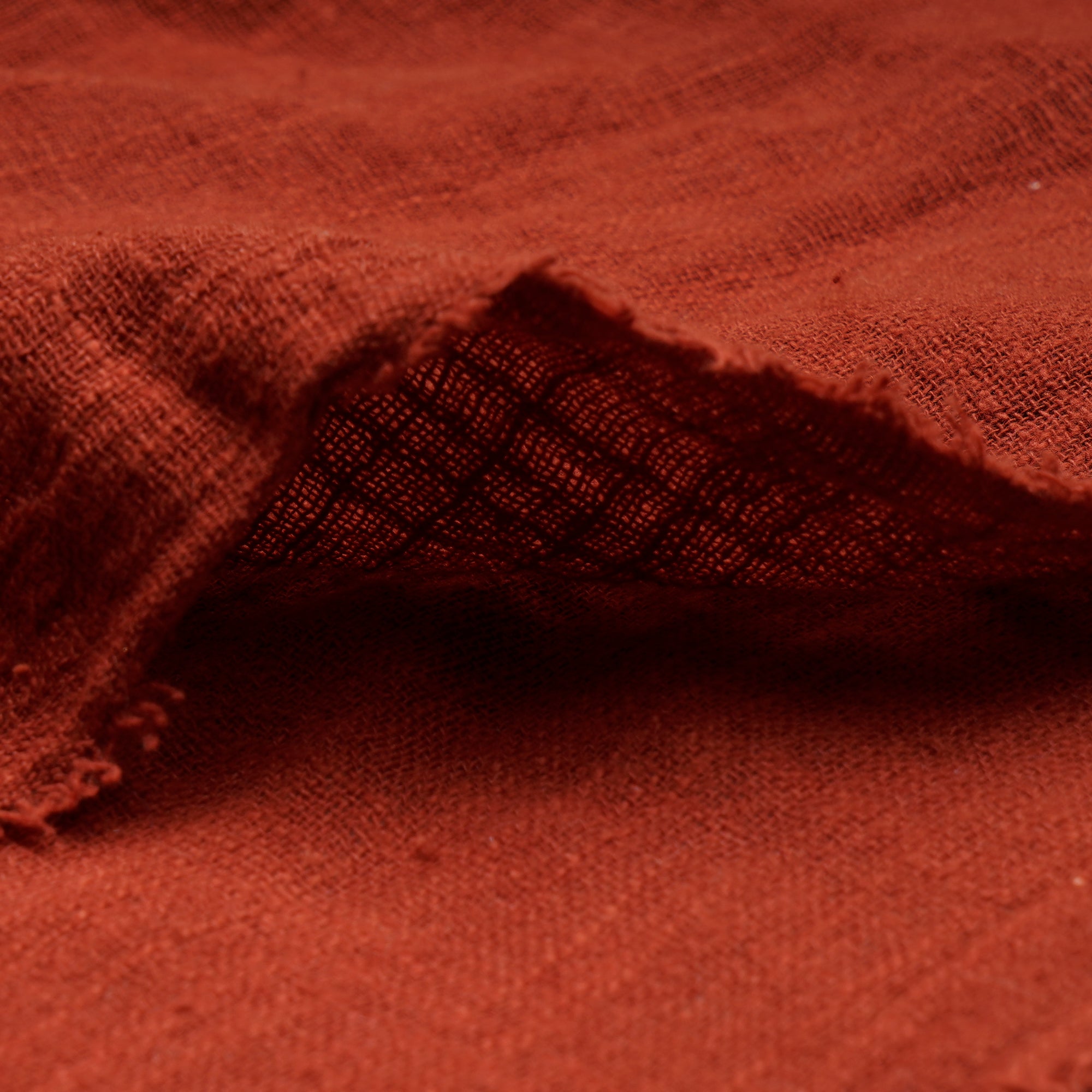 (Pre-Cut 0.70 Mtr)Brown Color Mill Dyed Cotton Viscose Slub Fabric