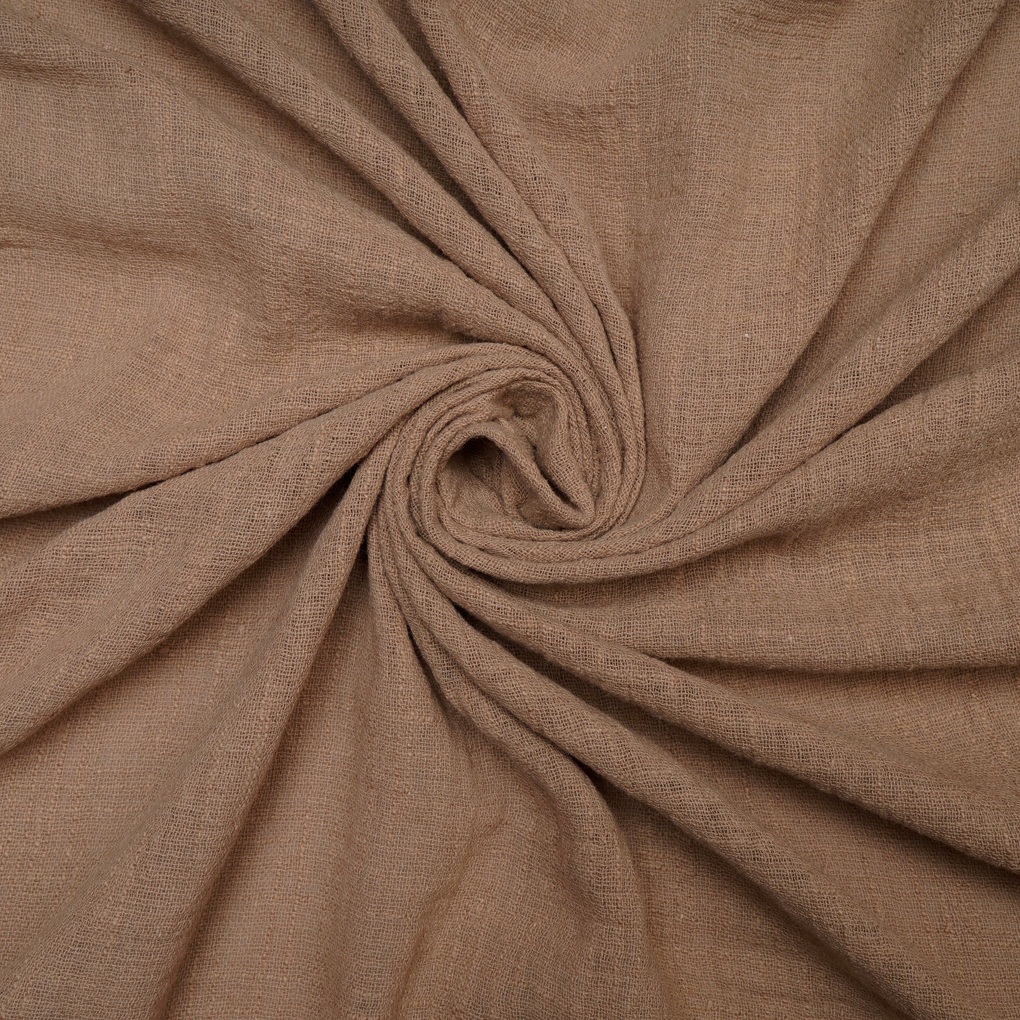 (Pre Cut 1 Mtr )Peanut Cotton Viscose Slub Fabric