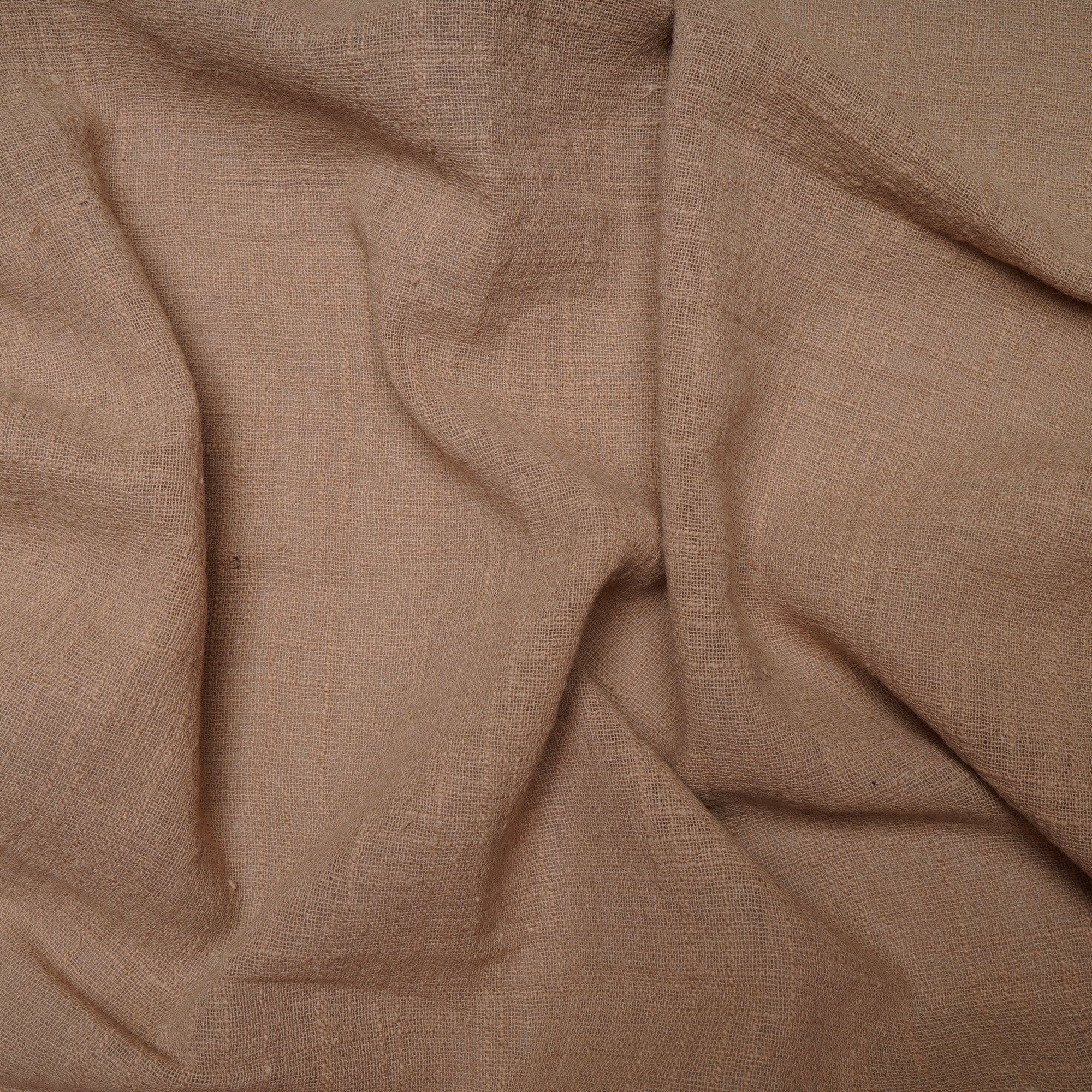 (Pre Cut 1 Mtr )Peanut Color Cotton Viscose Slub Fabric