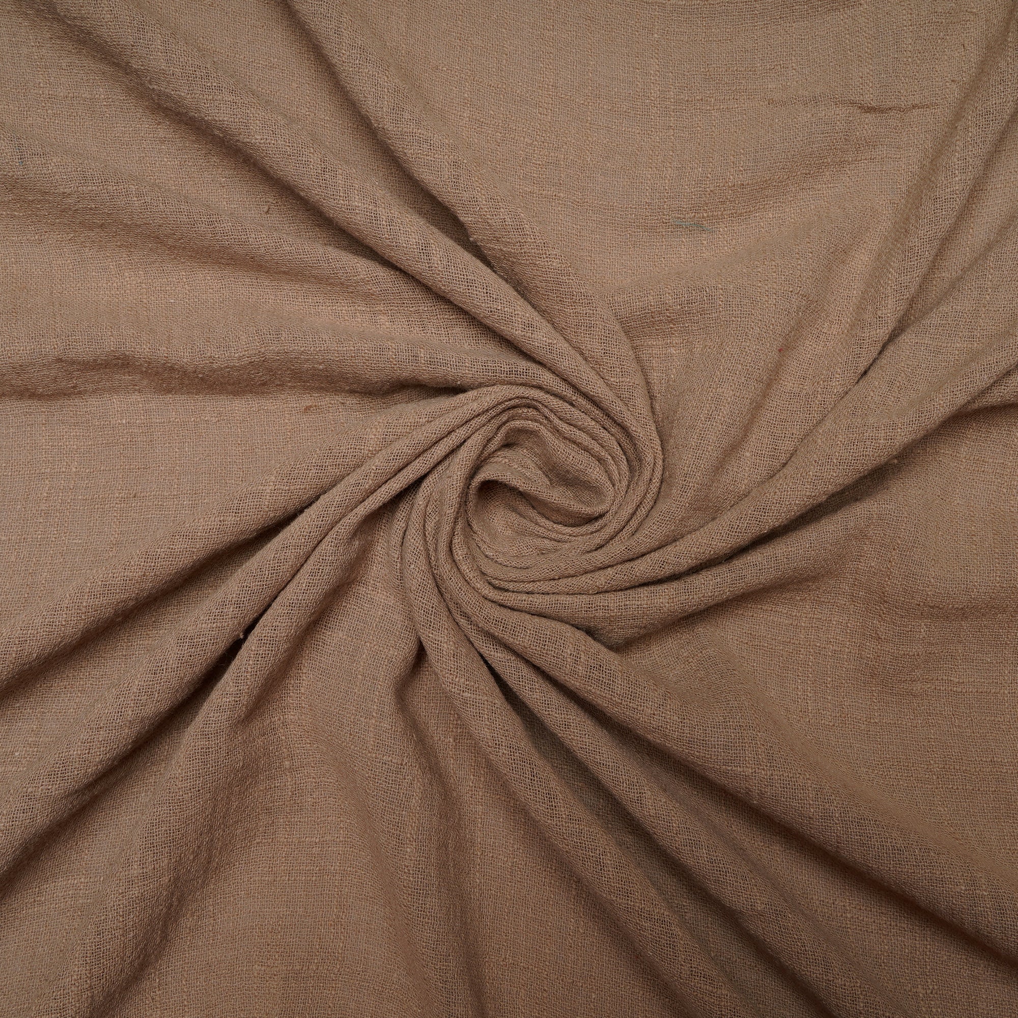 (Pre Cut 1 Mtr )Peanut Color Cotton Viscose Slub Fabric