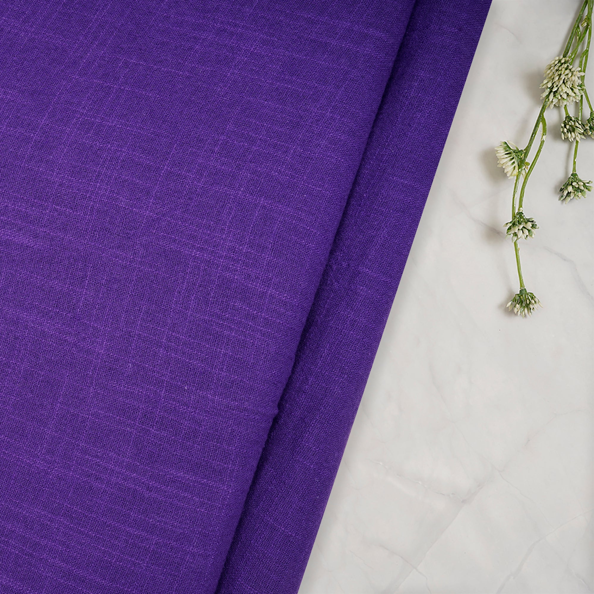 (Pre-Cut 1.50 Mtr)Purple Piece Dyed Plain Cotton Matka Fabric