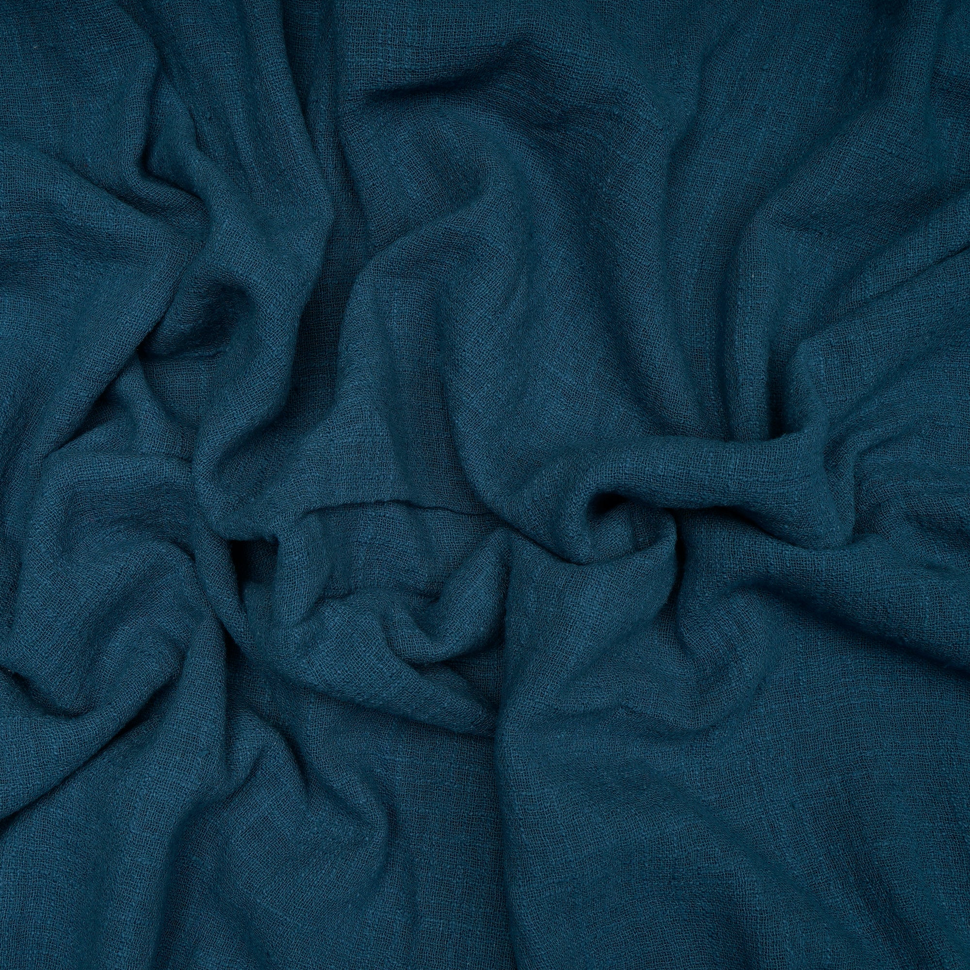 (Pre-Cut 1.60 Mtr)Blue Color Mill Dyed Cotton Viscose Slub Fabric