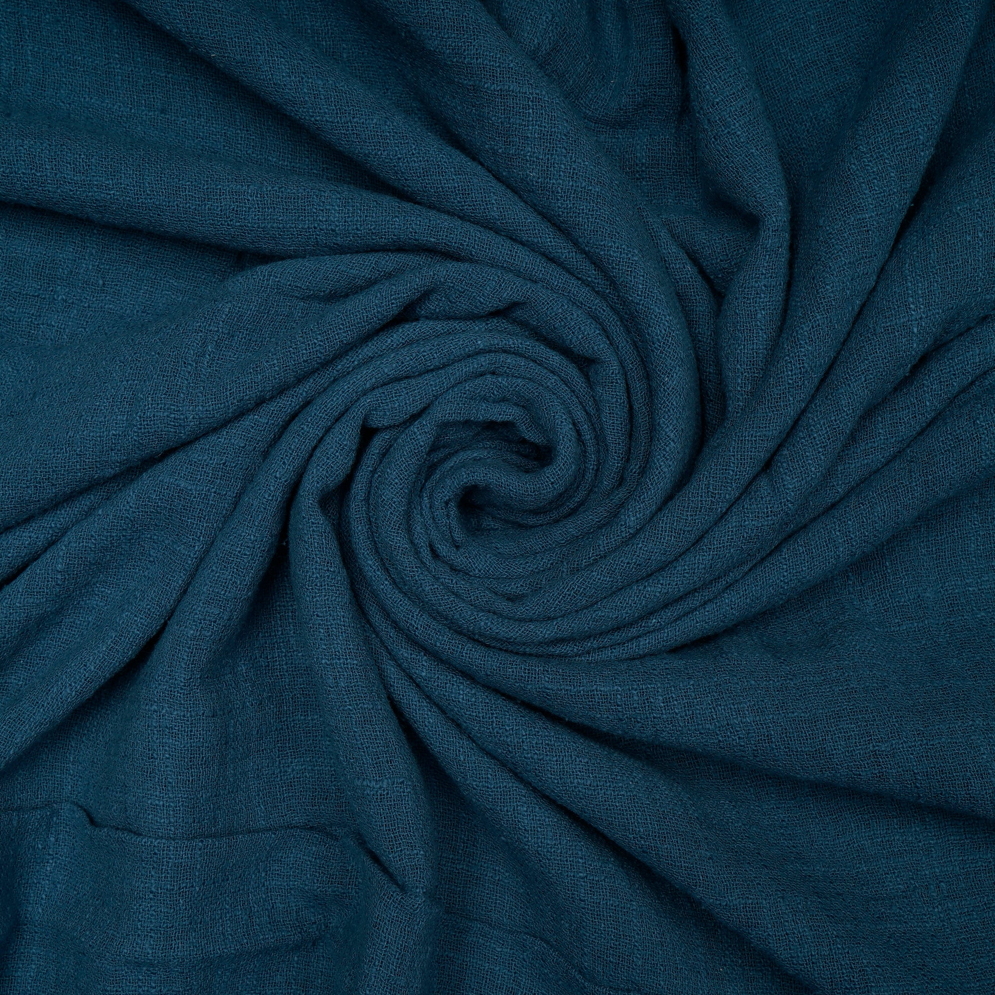 (Pre-Cut 1.60 Mtr)Blue Color Mill Dyed Cotton Viscose Slub Fabric