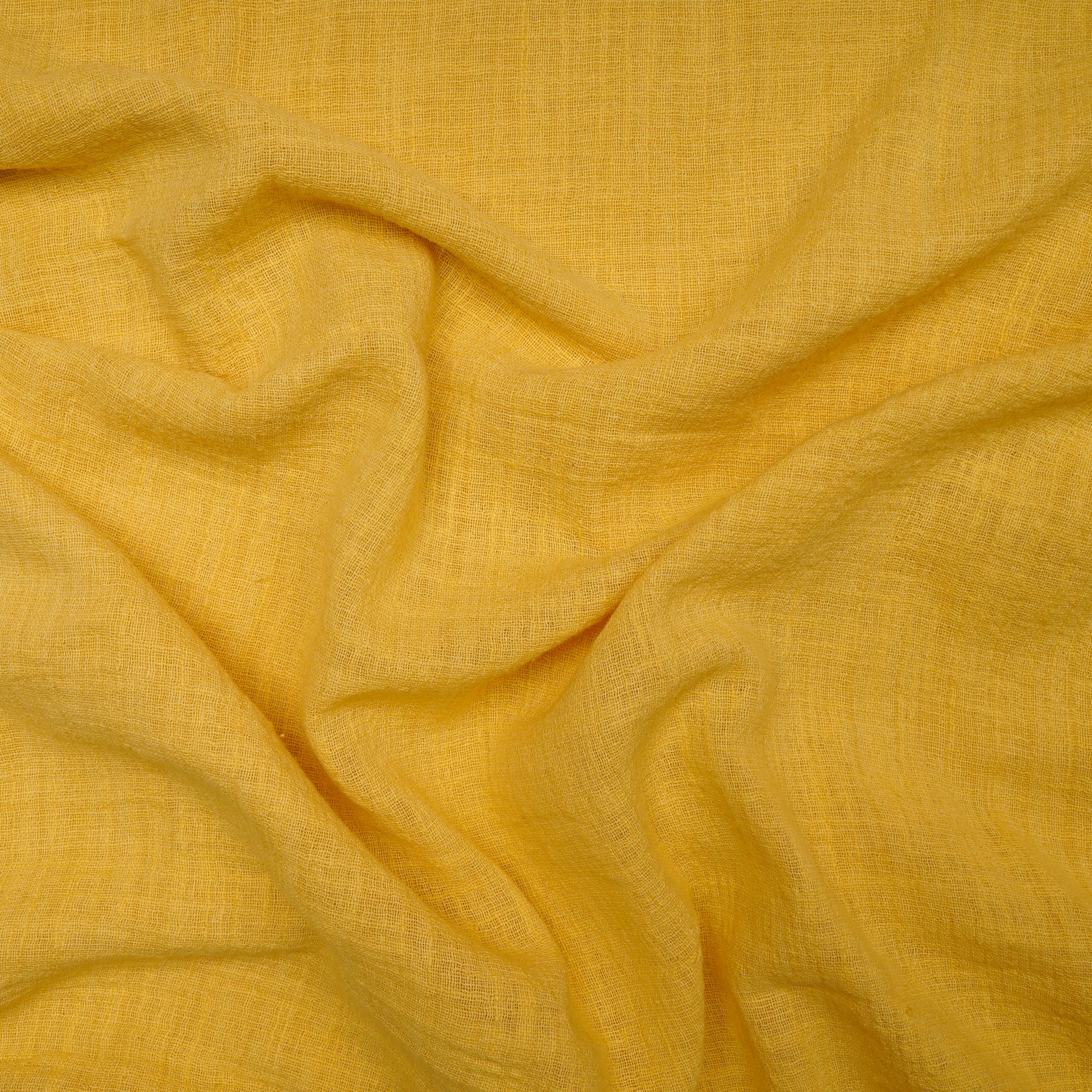 (Pre-Cut 1.60 Mtr)Yellow Mill Dyed Cotton Matka Fabric