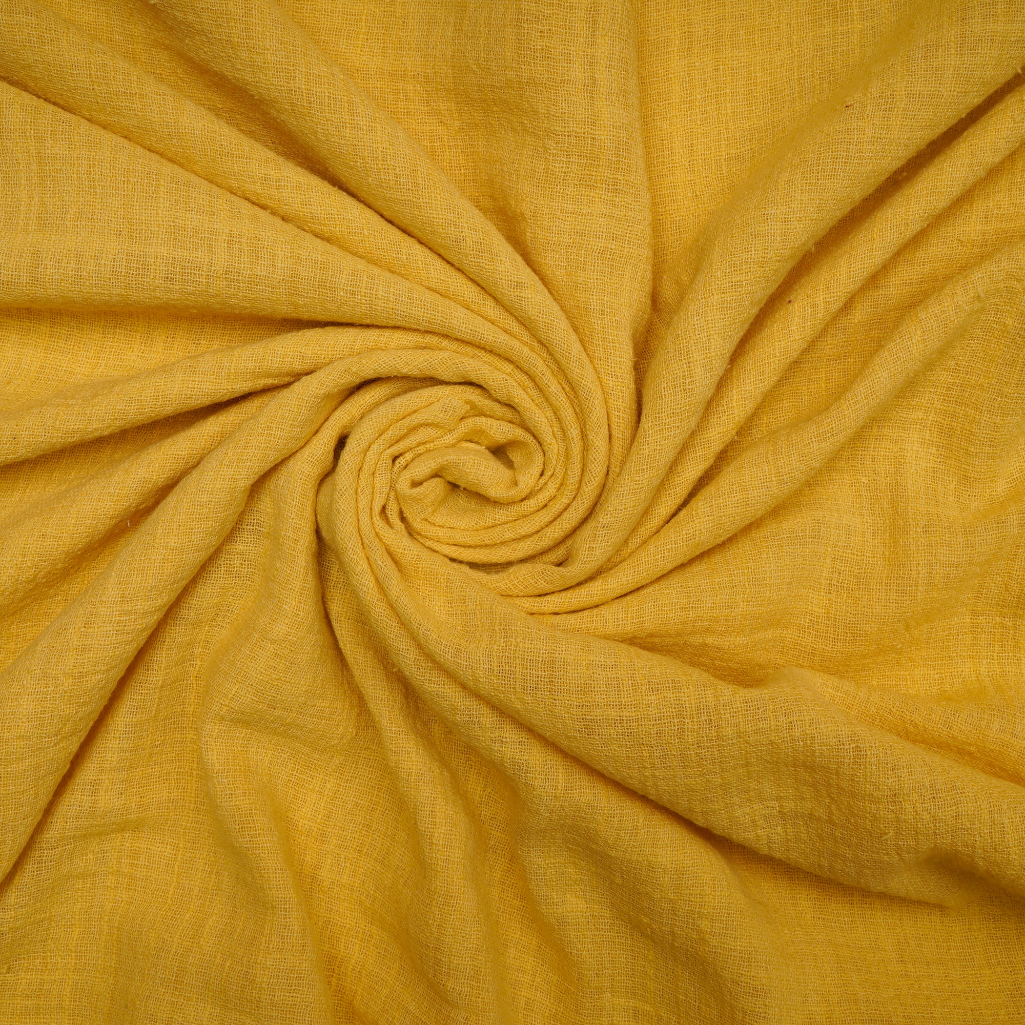 (Pre-Cut 1.60 Mtr)Yellow Mill Dyed Cotton Matka Fabric