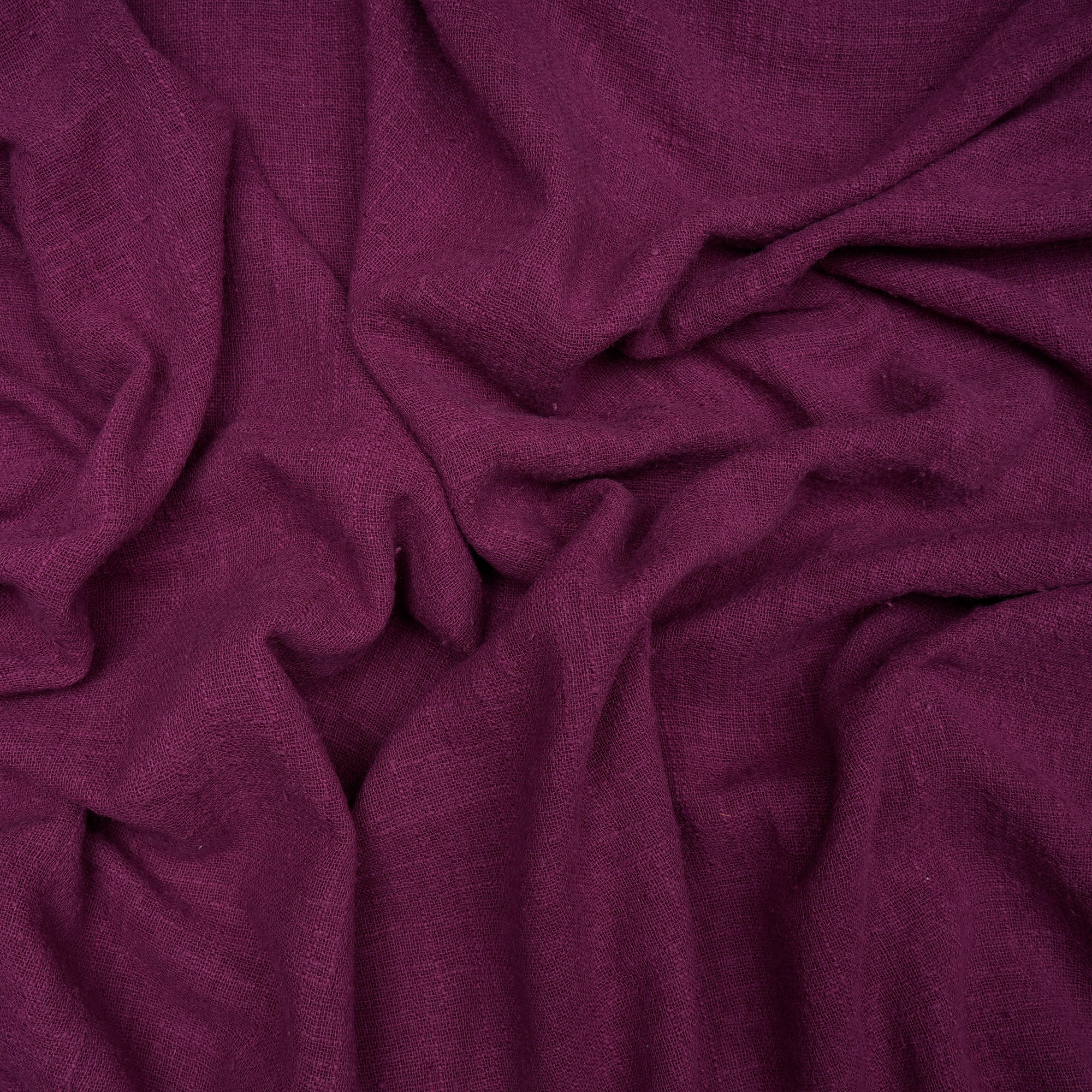 (Pre-Cut 2.00 Mtr)Purple Color Cotton Viscose Slub Fabric