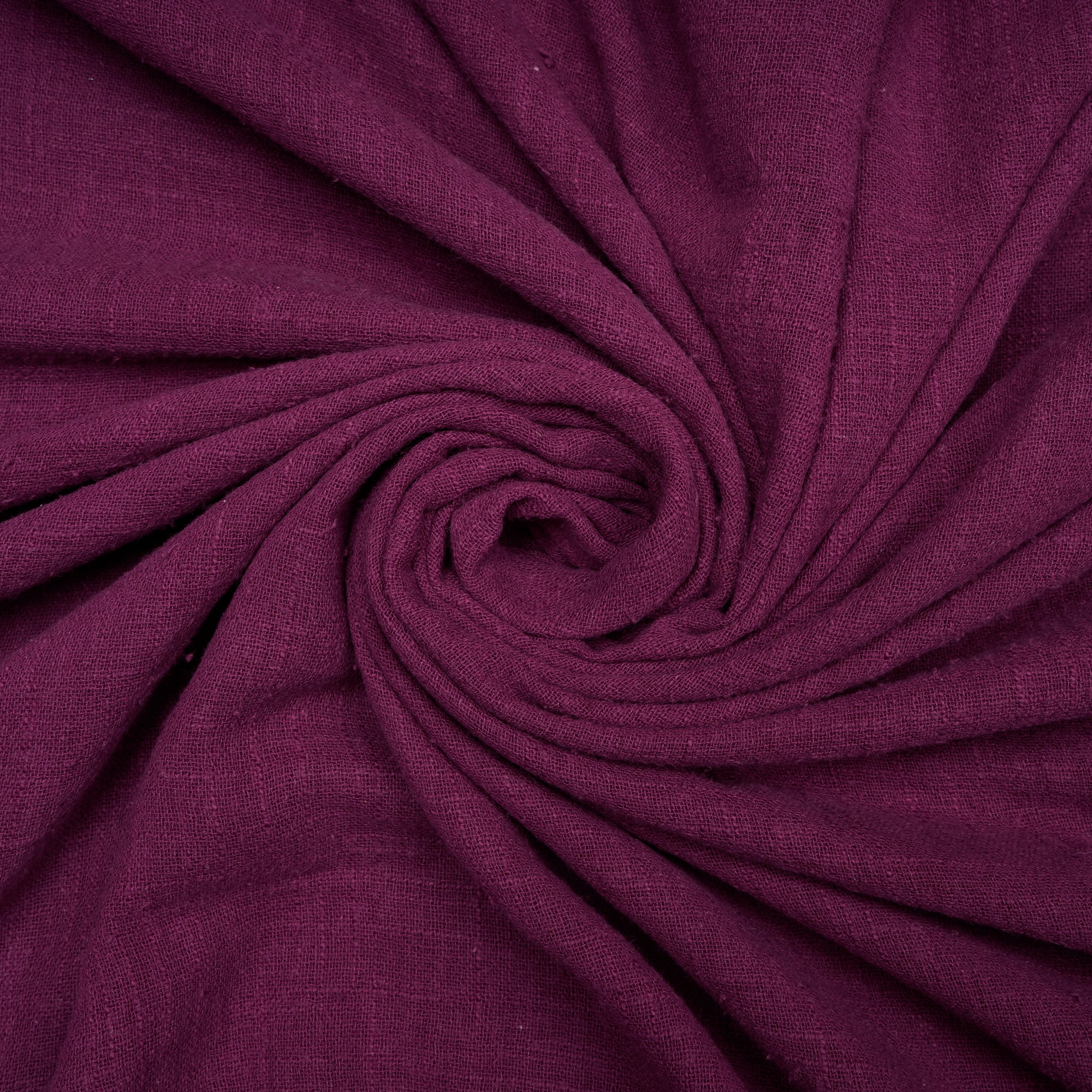 (Pre-Cut 2.00 Mtr)Purple Color Cotton Viscose Slub Fabric