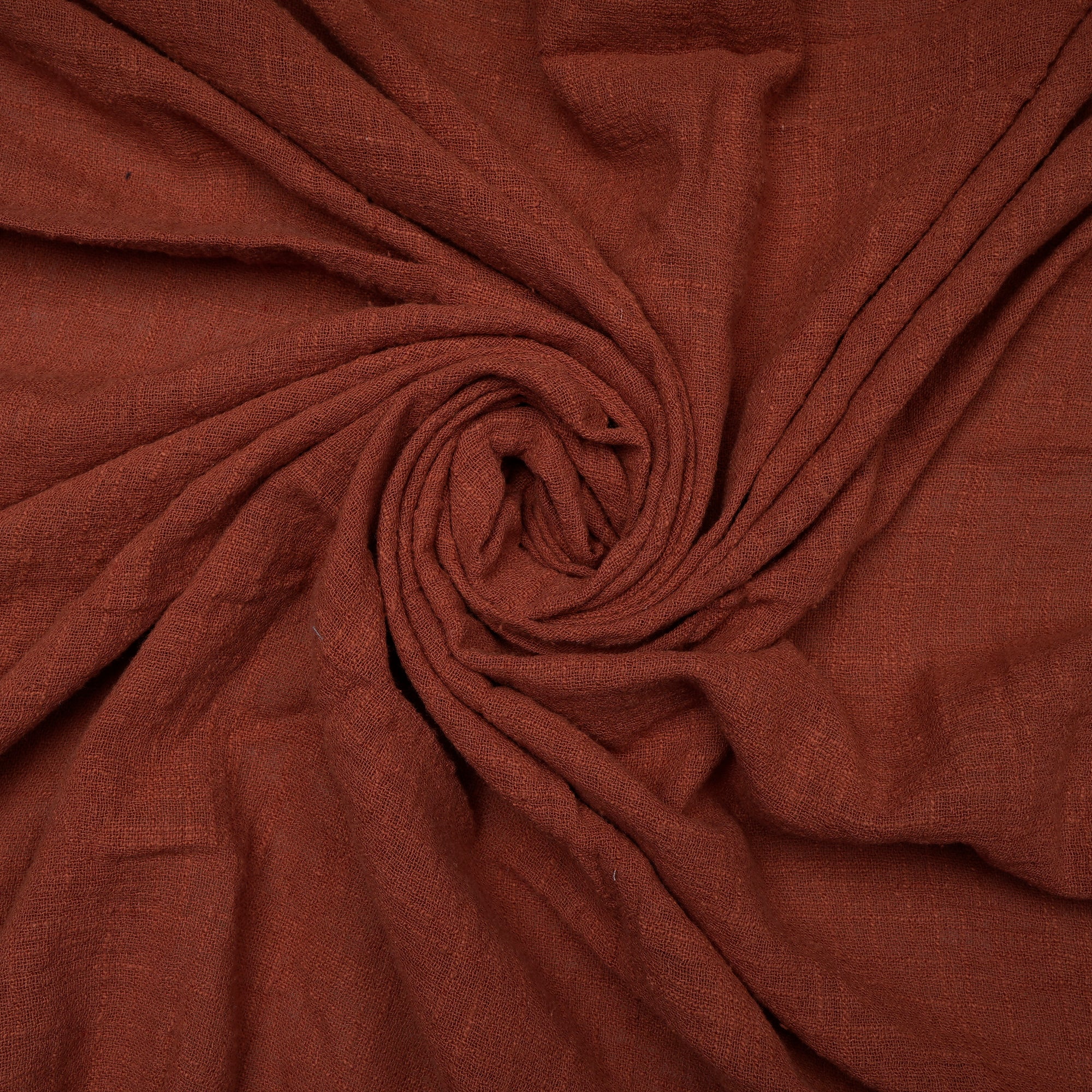 (Pre-Cut 2.10 Mtr)Brown Color Mill Dyed Cotton Viscose Slub Fabric