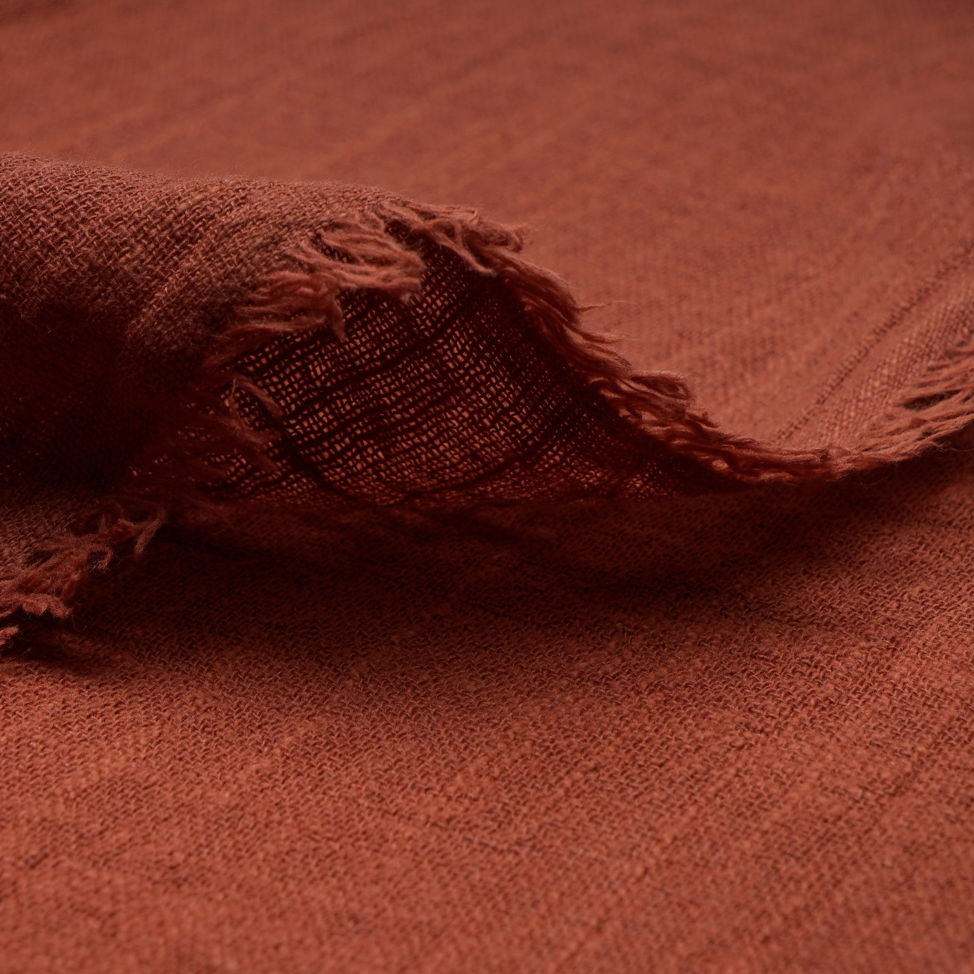 (Pre-Cut 2.10 Mtr)Brown Color Mill Dyed Cotton Viscose Slub Fabric