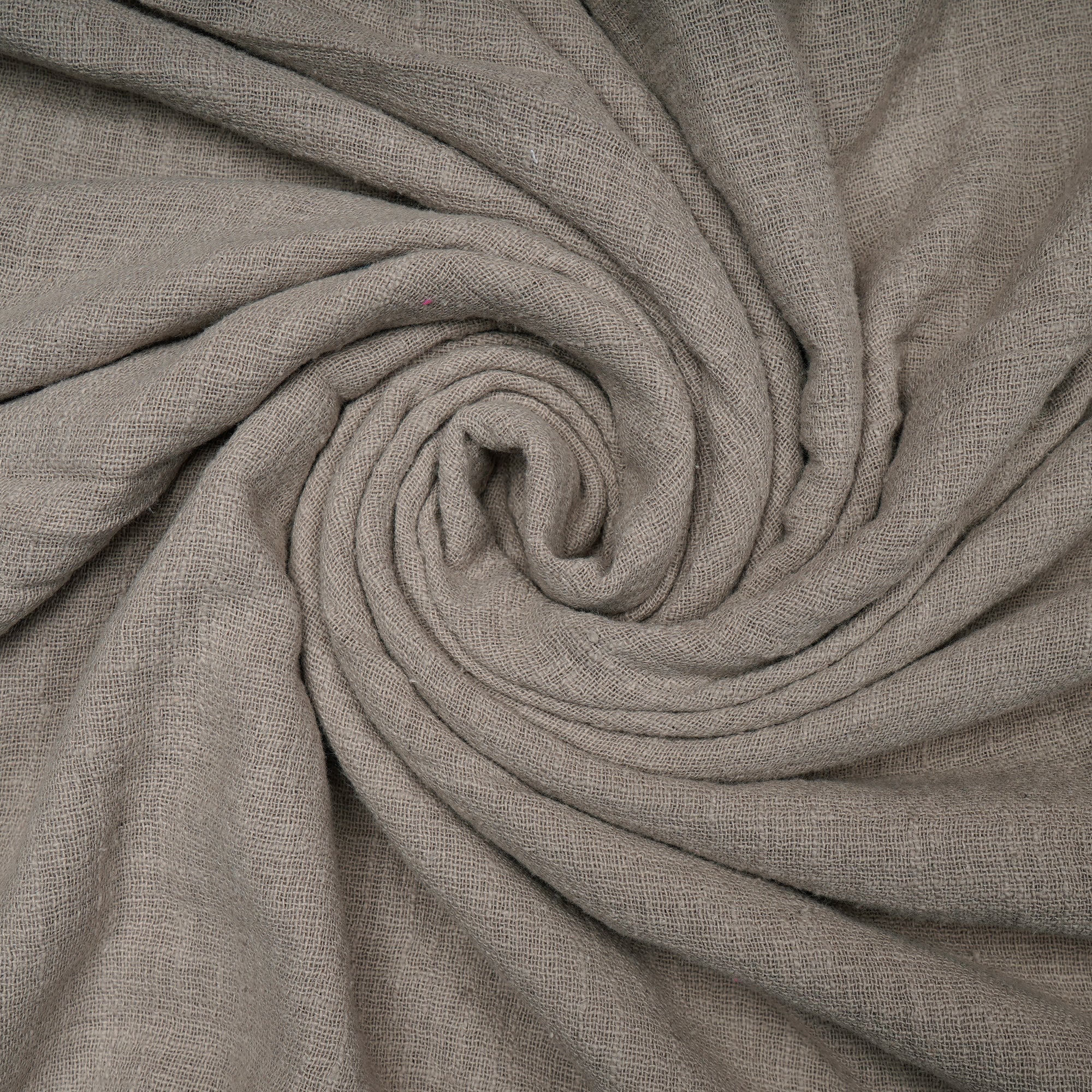 (Pre-Cut 2.50 Mtr)Grey Plain Slub Cotton Fabric