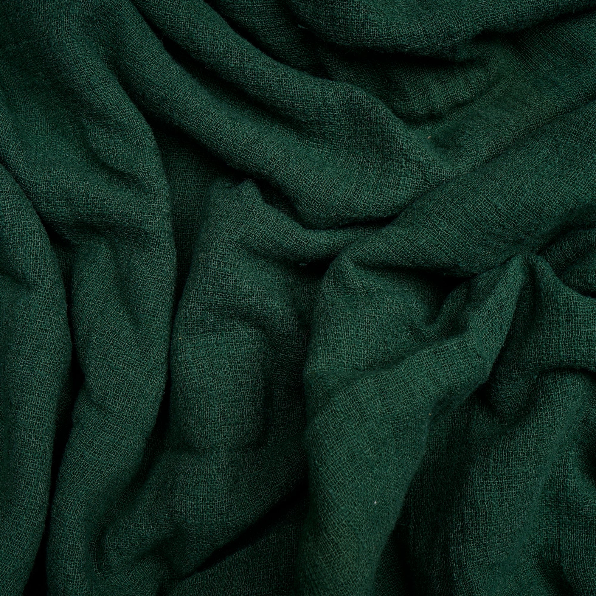 (Pre-Cut 2.70 Mtr)Green Mill Dyed Cotton Viscose Slub Fabric