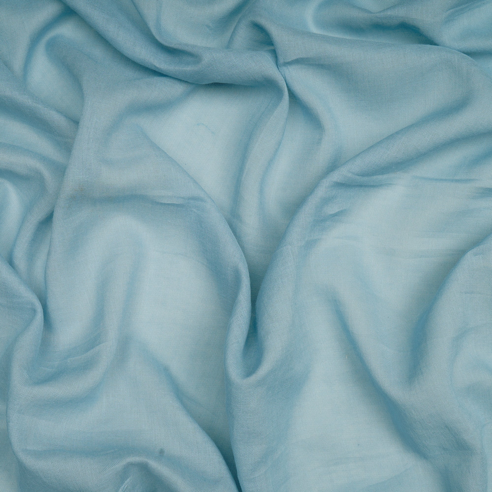 (Pre-Cut 0.90 Mtr)Airy Blue Cotton Mulmul Fabric