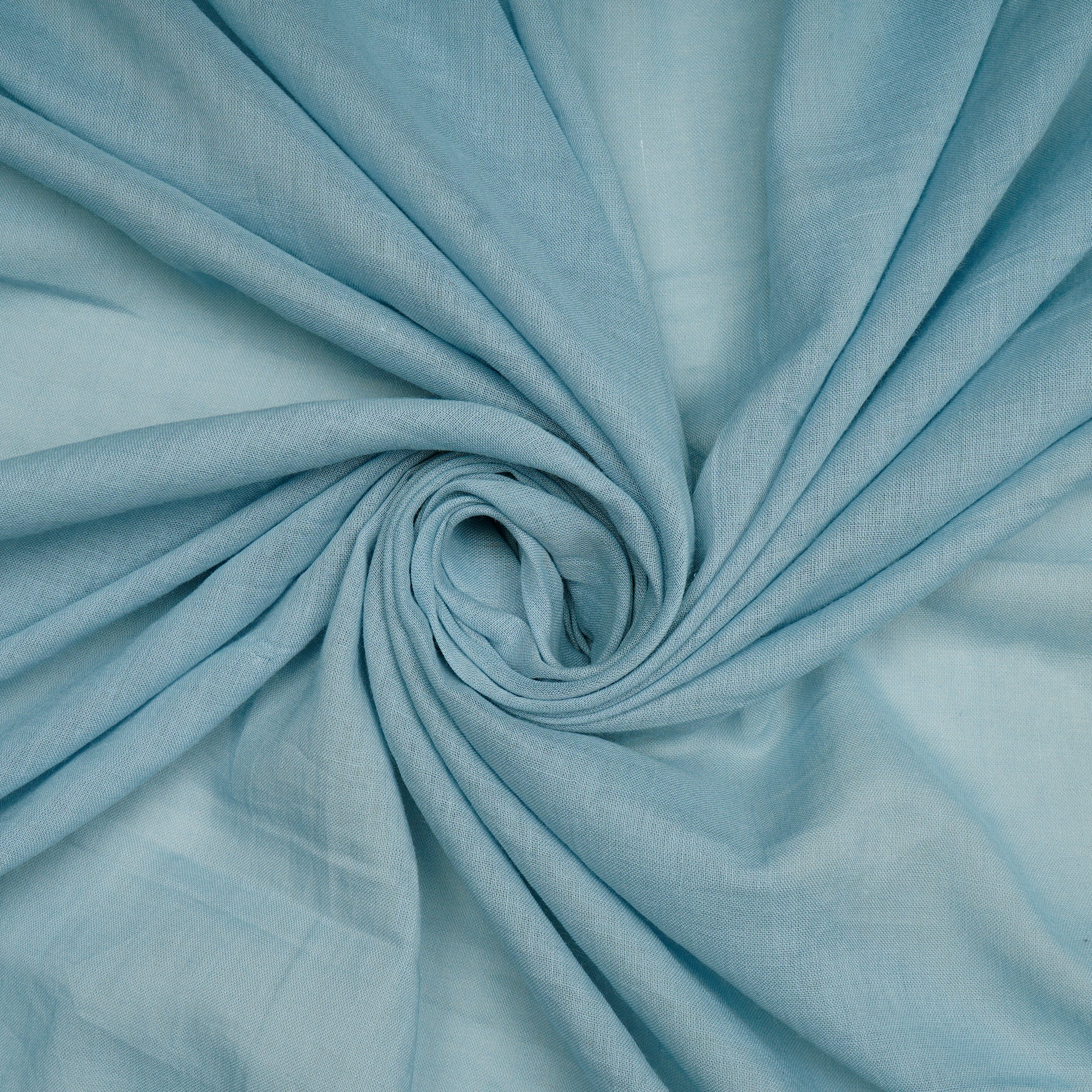 (Pre-Cut 0.90 Mtr)Airy Blue Cotton Mulmul Fabric