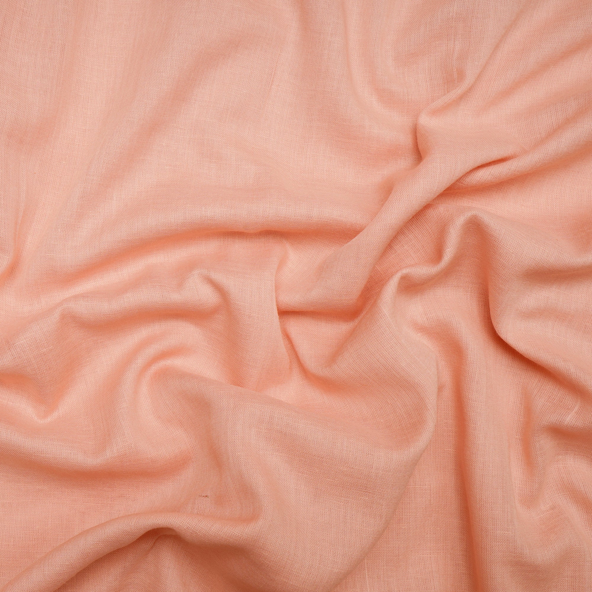 (Pre-Cut 1.00 Mtr) Peach Piece Dyed Plain Cotton Fabric