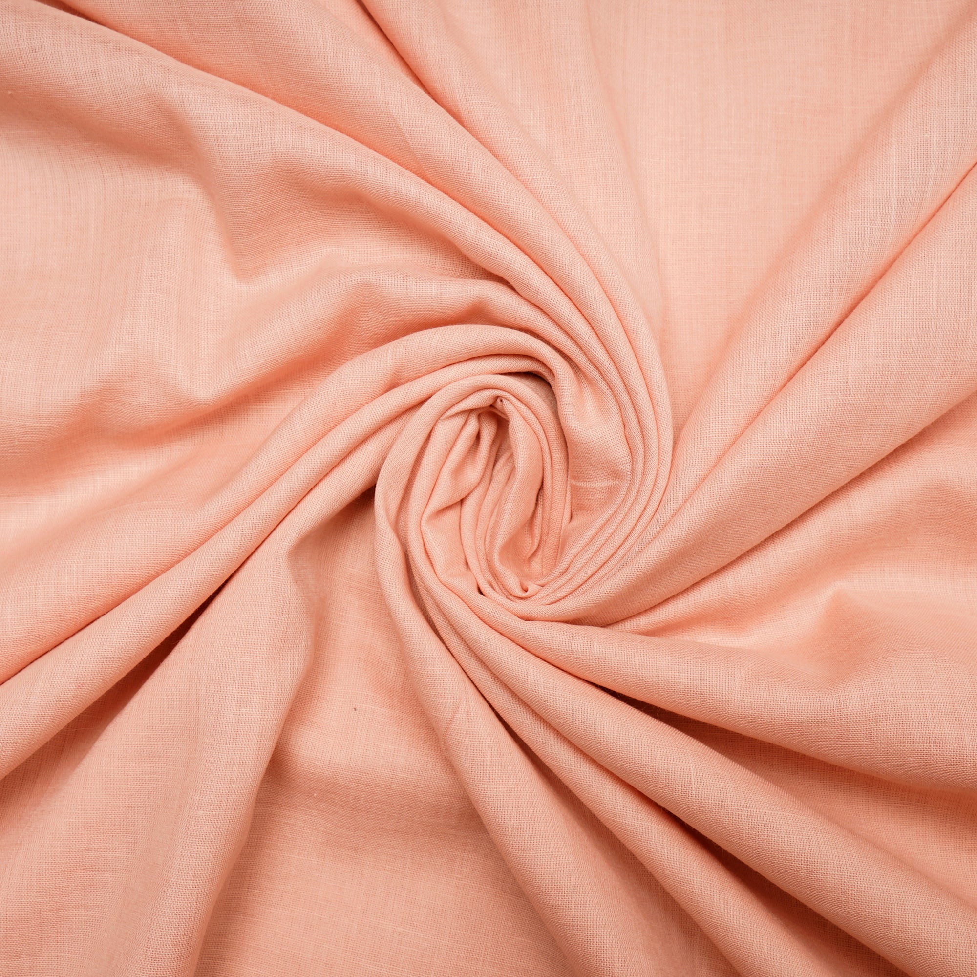 (Pre-Cut 1.00 Mtr)Peach Piece Dyed Plain Cotton Fabric