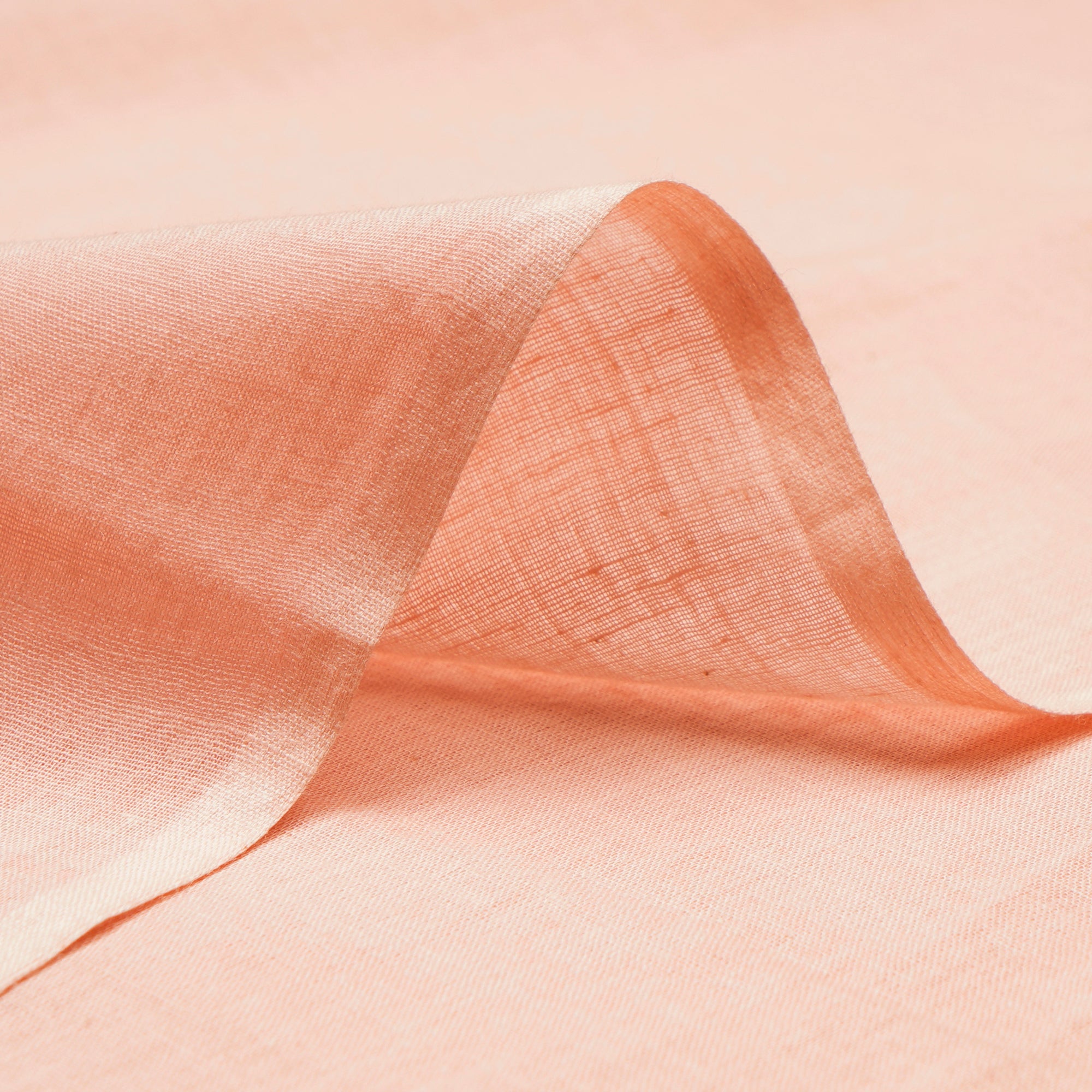 (Pre-Cut 1.00 Mtr)Peach Piece Dyed Plain Cotton Fabric