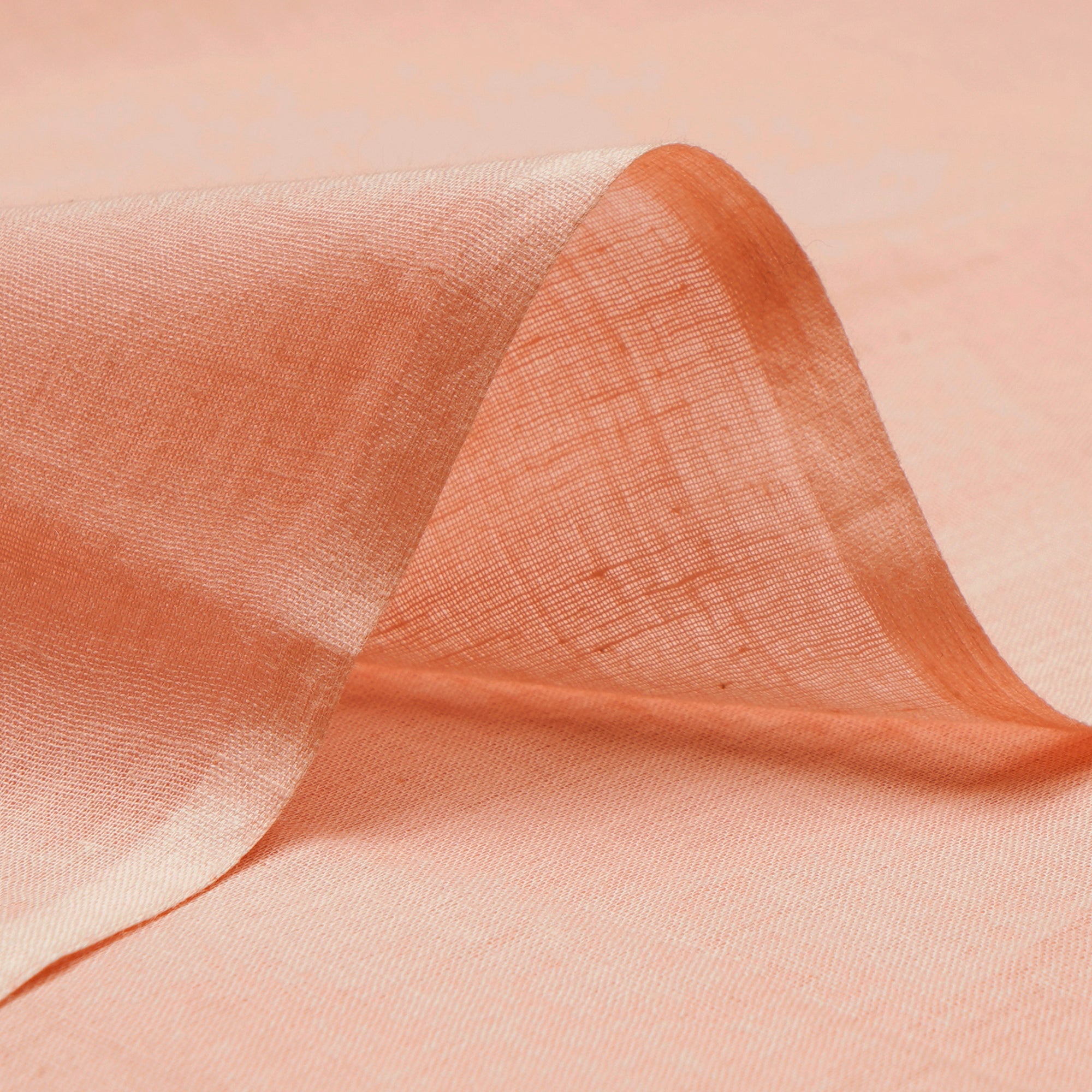 (Pre-Cut 1.00 Mtr) Peach Piece Dyed Plain Cotton Fabric