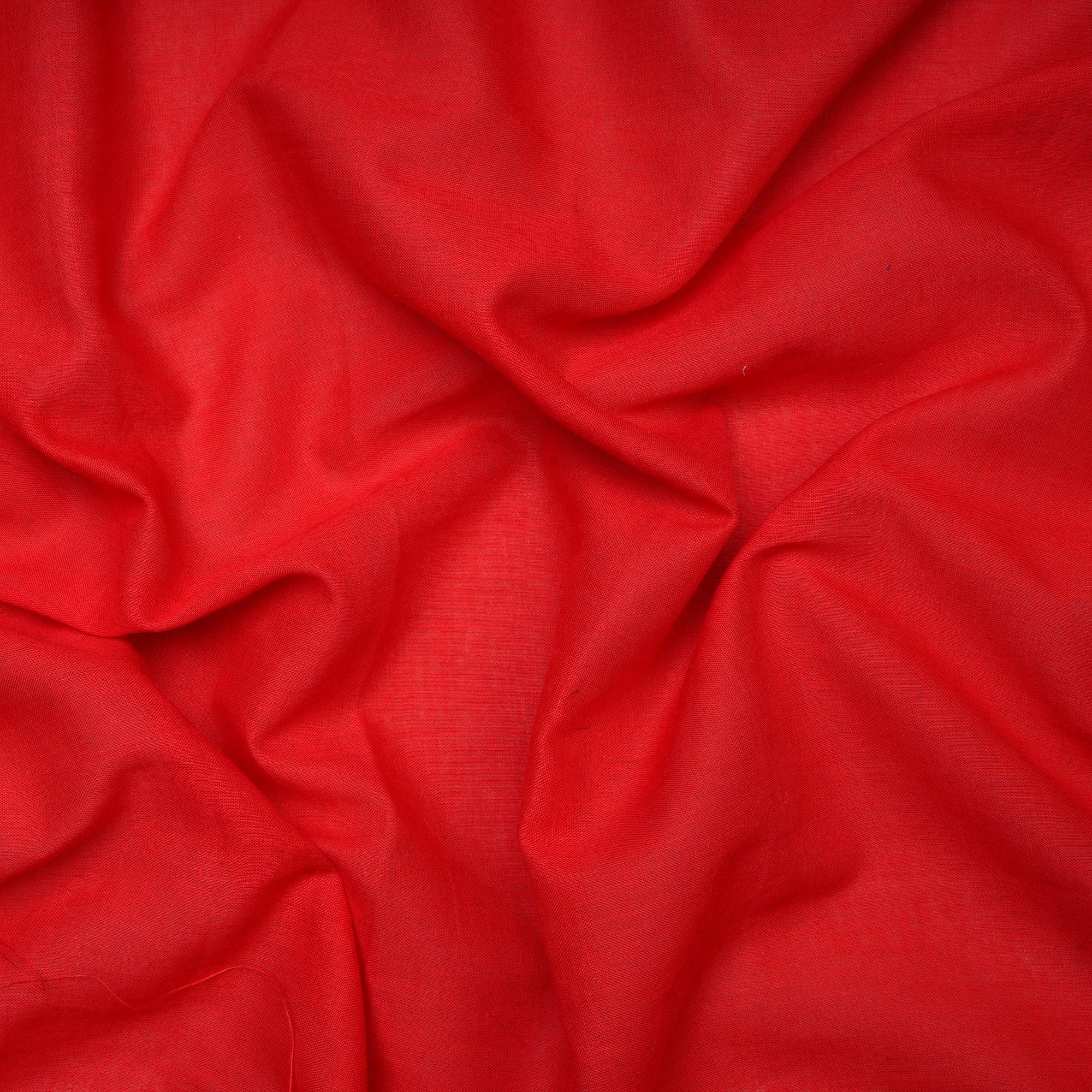 (Pre Cut 1 Mtr )Red Plain Cotton Voile Fabric