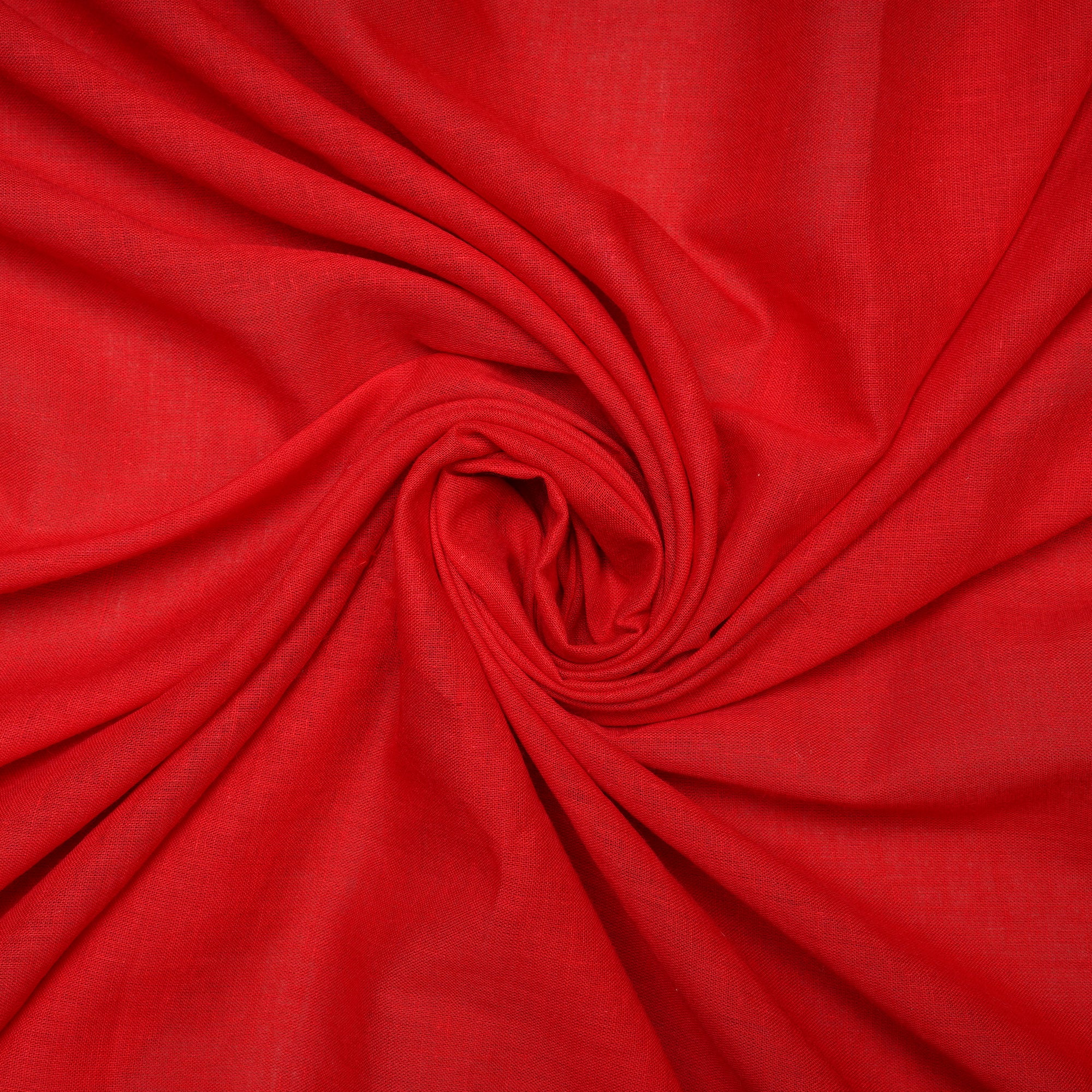 (Pre Cut 1 Mtr )Red Plain Cotton Voile Fabric