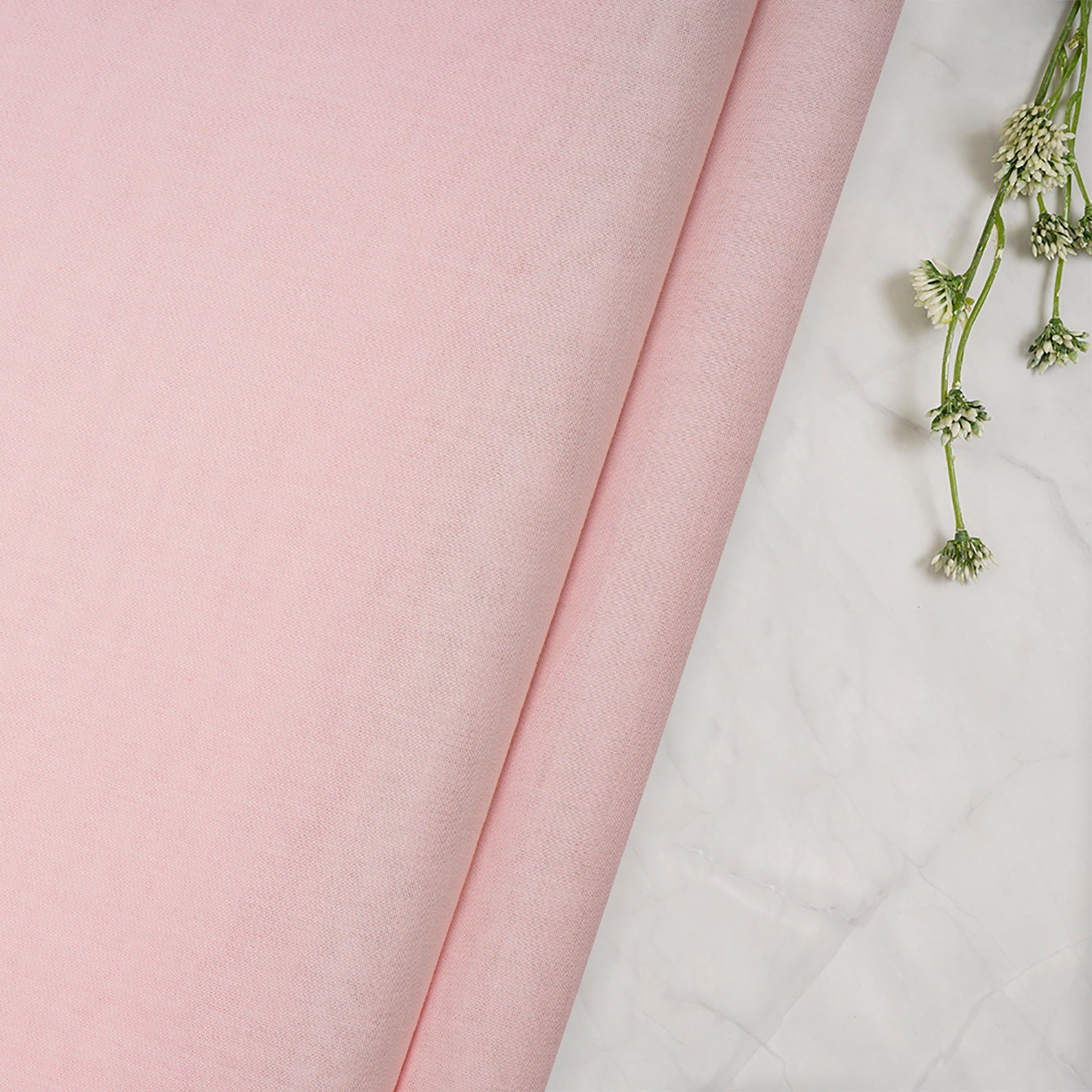 (Pre-Cu 1.20 Mtr)Baby Pink Piece Dyed Plain Cotton Voile Fabric