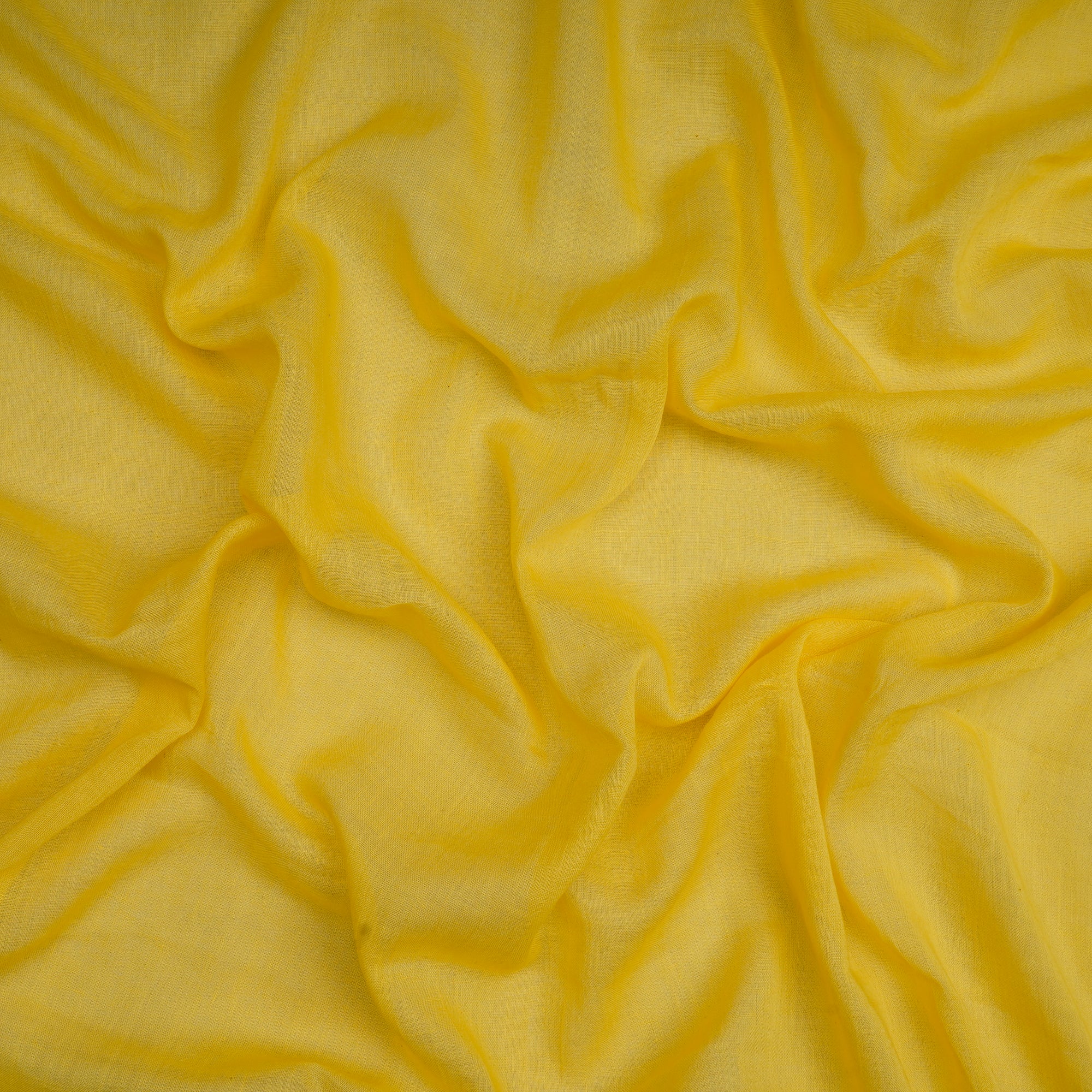 (Pre-Cut 2.00 Mtr)Yellow Piece Dyed Plain Voile Cotton Fabric