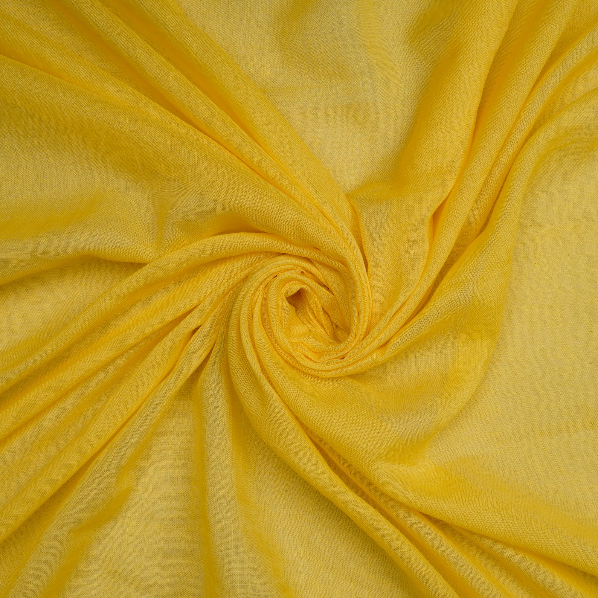 (Pre-Cut 2.00 Mtr)Yellow Piece Dyed Plain Voile Cotton Fabric