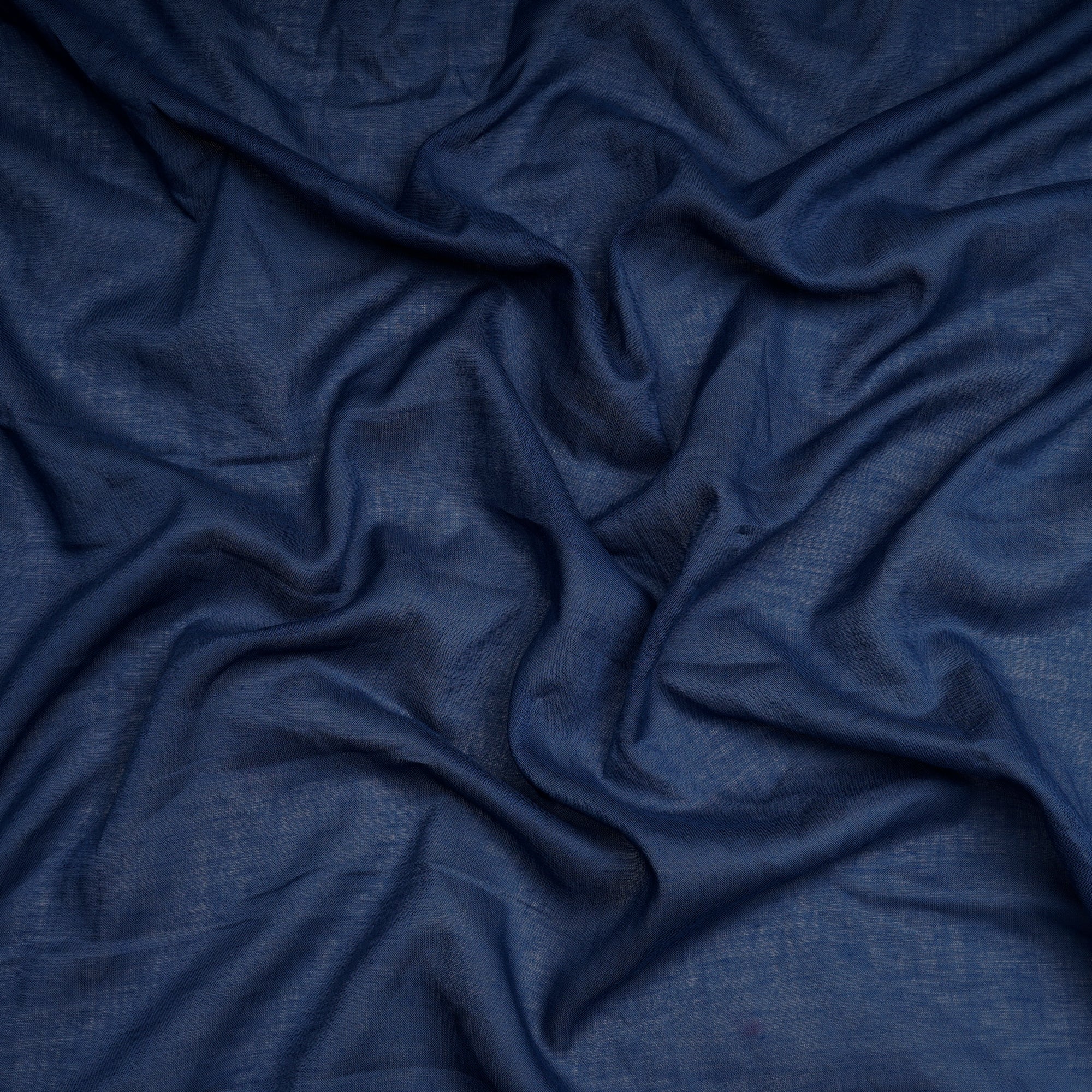 (Pre-Cut 3.00 Mtr)Navy Piece dyed Plain Cotton Mulmul Fabric