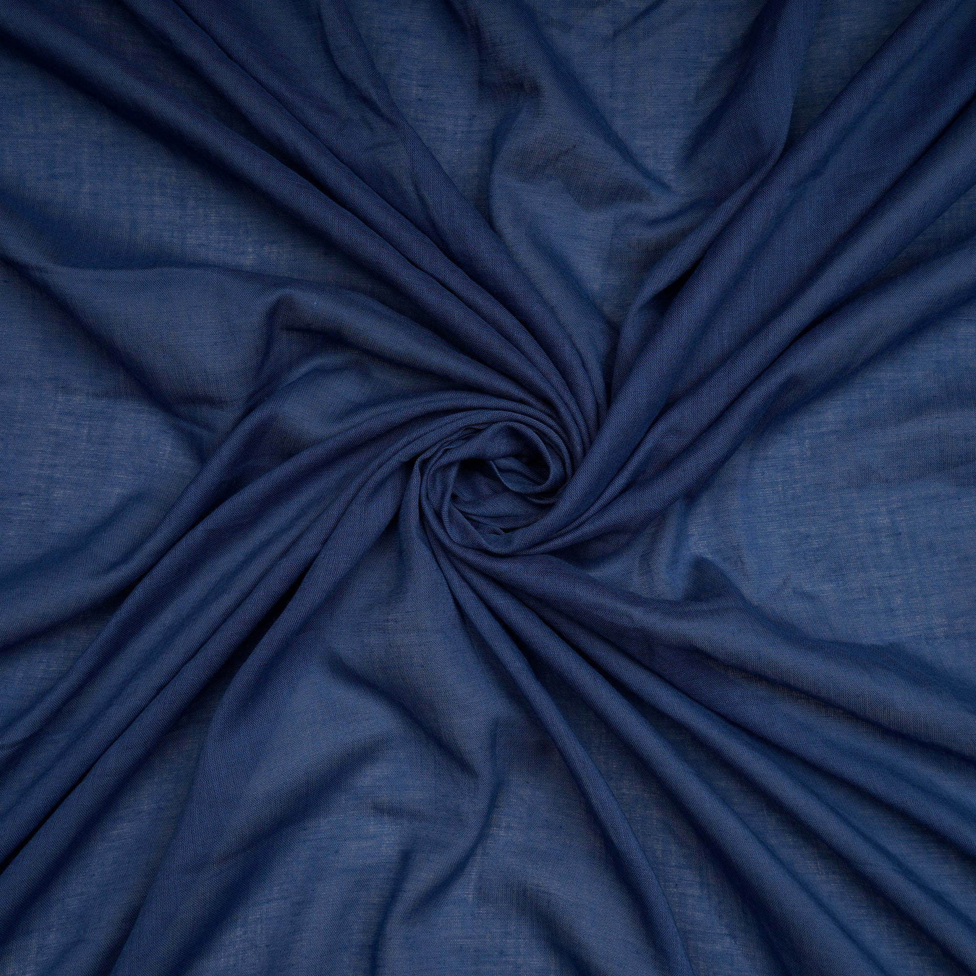 (Pre-Cut 3.00 Mtr)Navy Piece dyed Plain Cotton Mulmul Fabric