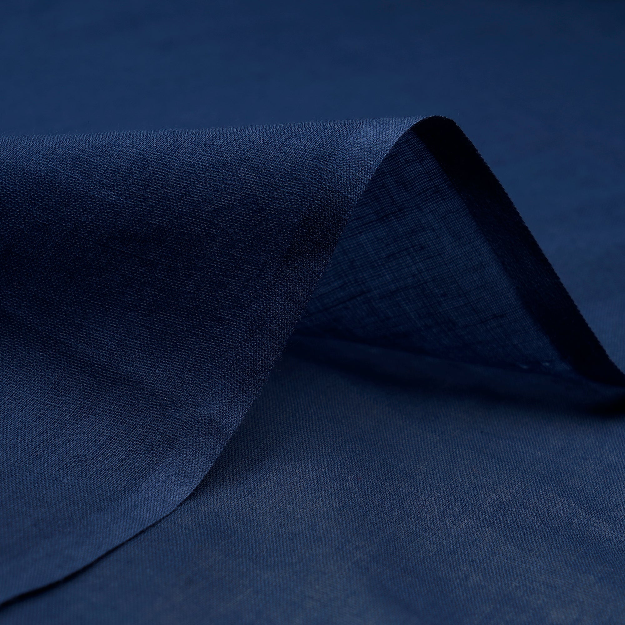 (Pre-Cut 3.00 Mtr)Navy Piece dyed Plain Cotton Mulmul Fabric